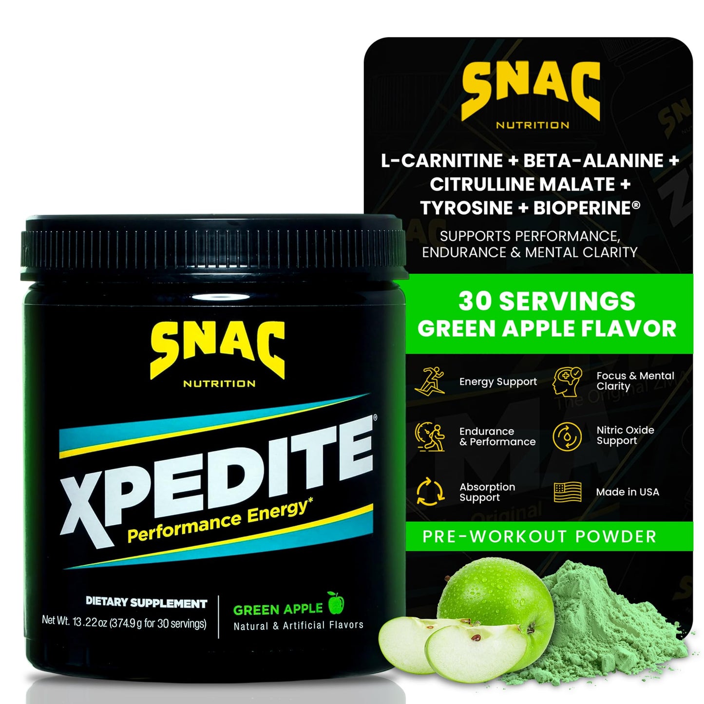 SNAC XPEDITE Pre-Workout Powder 11.2 Ounce
