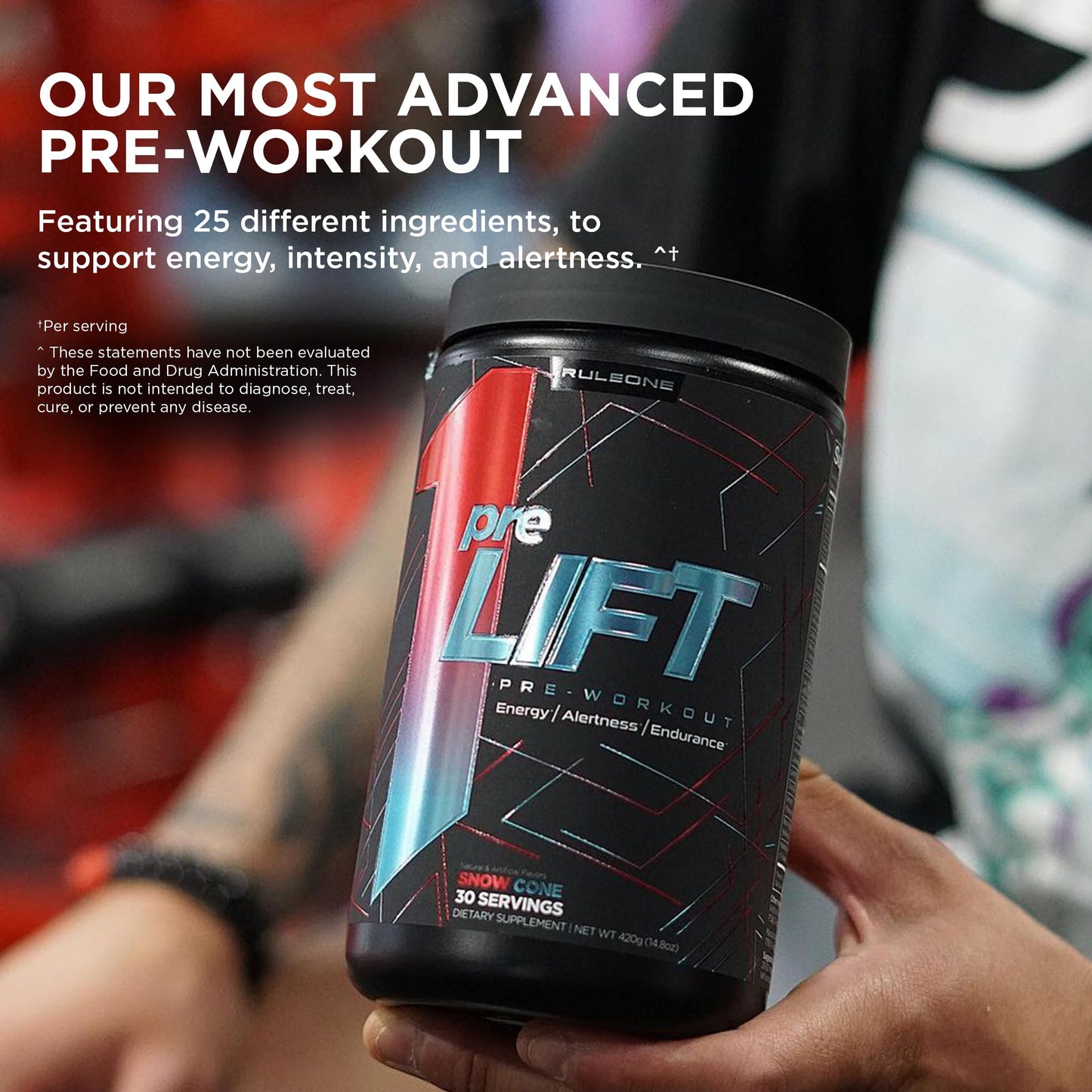 Rule 1 Proteins preLIFT Pre-Workout Powder, 15 Ounce