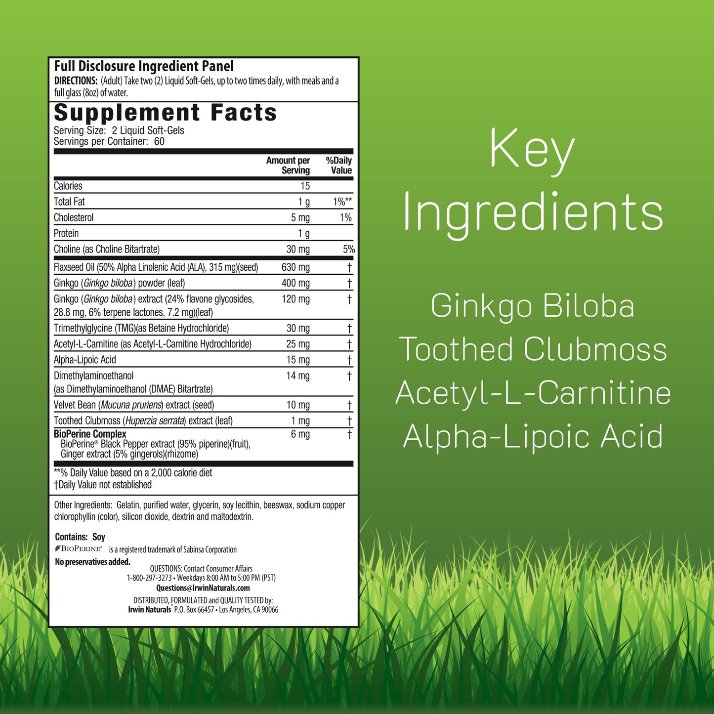 Irwin Naturals Ginkgo Smart Softgels 120 Count