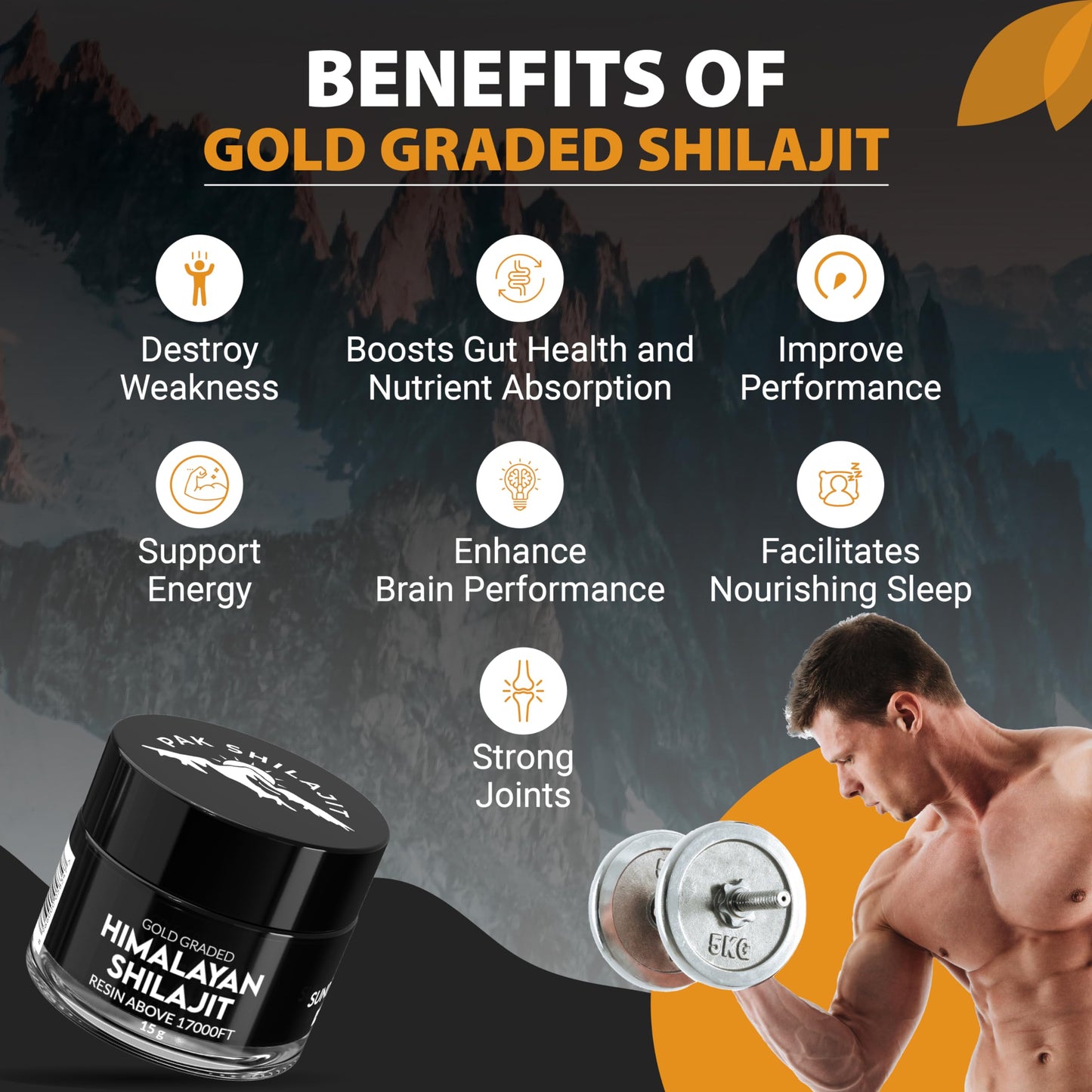 PakShilajit Gold Graded Himalayan Shilajit Softgel, 1 Count