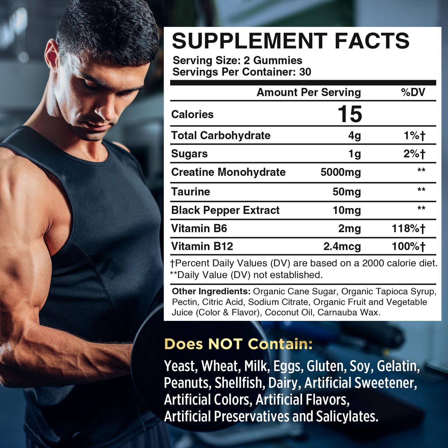 Powerific Creatine Monohydrate Gummies, 60 Count