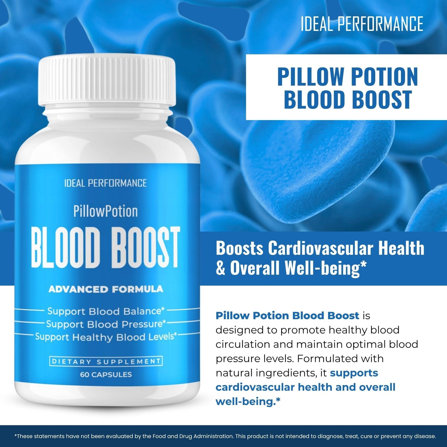 IDEAL PERFORMANCE Pillow Potion Blood Boost Capsules, 120 Capsules