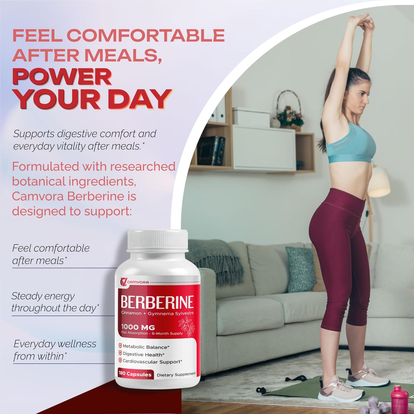 CAMVORA Berberine 1000mg Liposomal Capsules, 180 Count