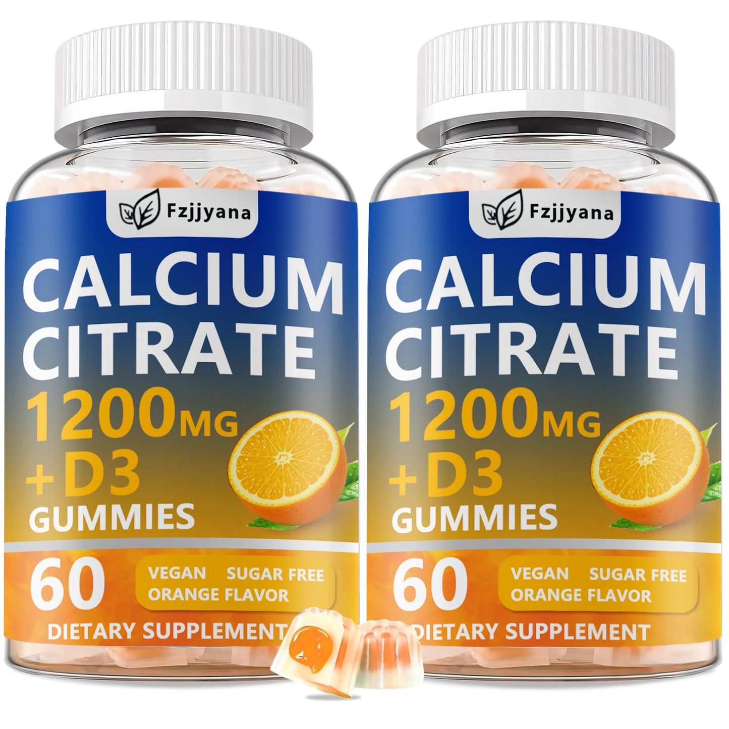 Fzjjyana Calcium Citrate with Vitamin D3 Gummies 120 Count