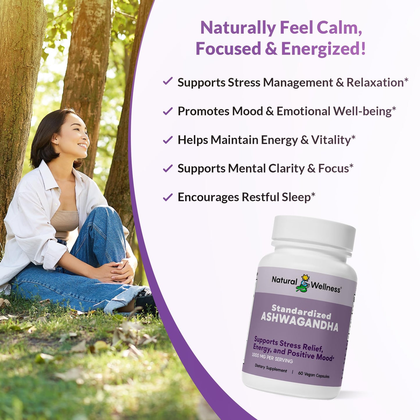 Natural Wellness Ashwagandha Root Extract 1000 mg Capsule, 60 Capsules