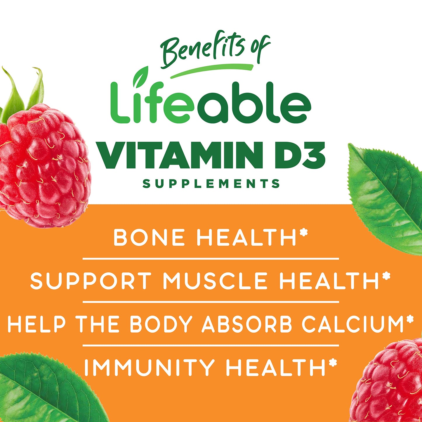 VitaWorks Lifeable Calcium with Vitamin D Kids Chewable Gummies - 180-Count