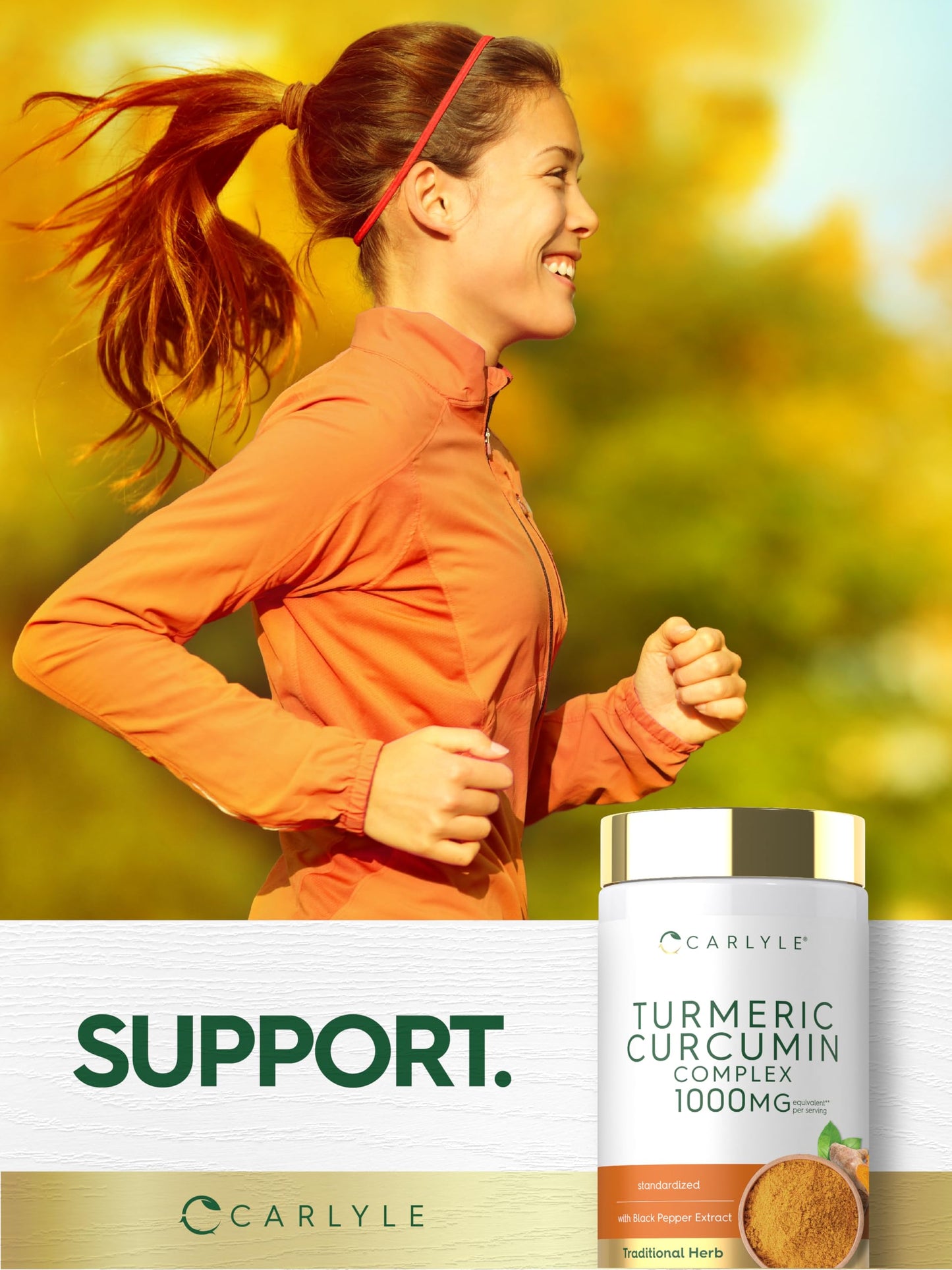 Carlyle Turmeric Curcumin with Black Pepper Capsules 180 Count
