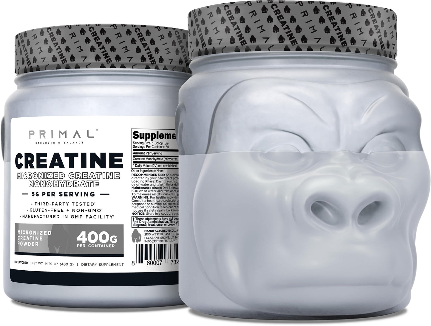 Primal Creatine Monohydrate Powder, 14.11 Ounce