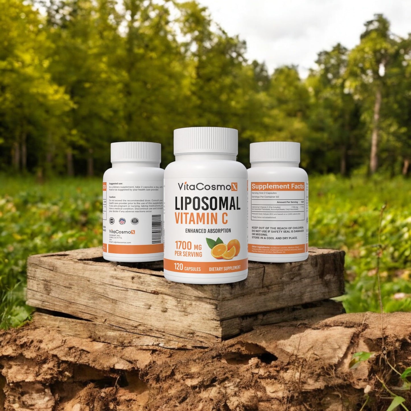 VitaCosmoX Liposomal Vitamin C Capsules, 120 Count