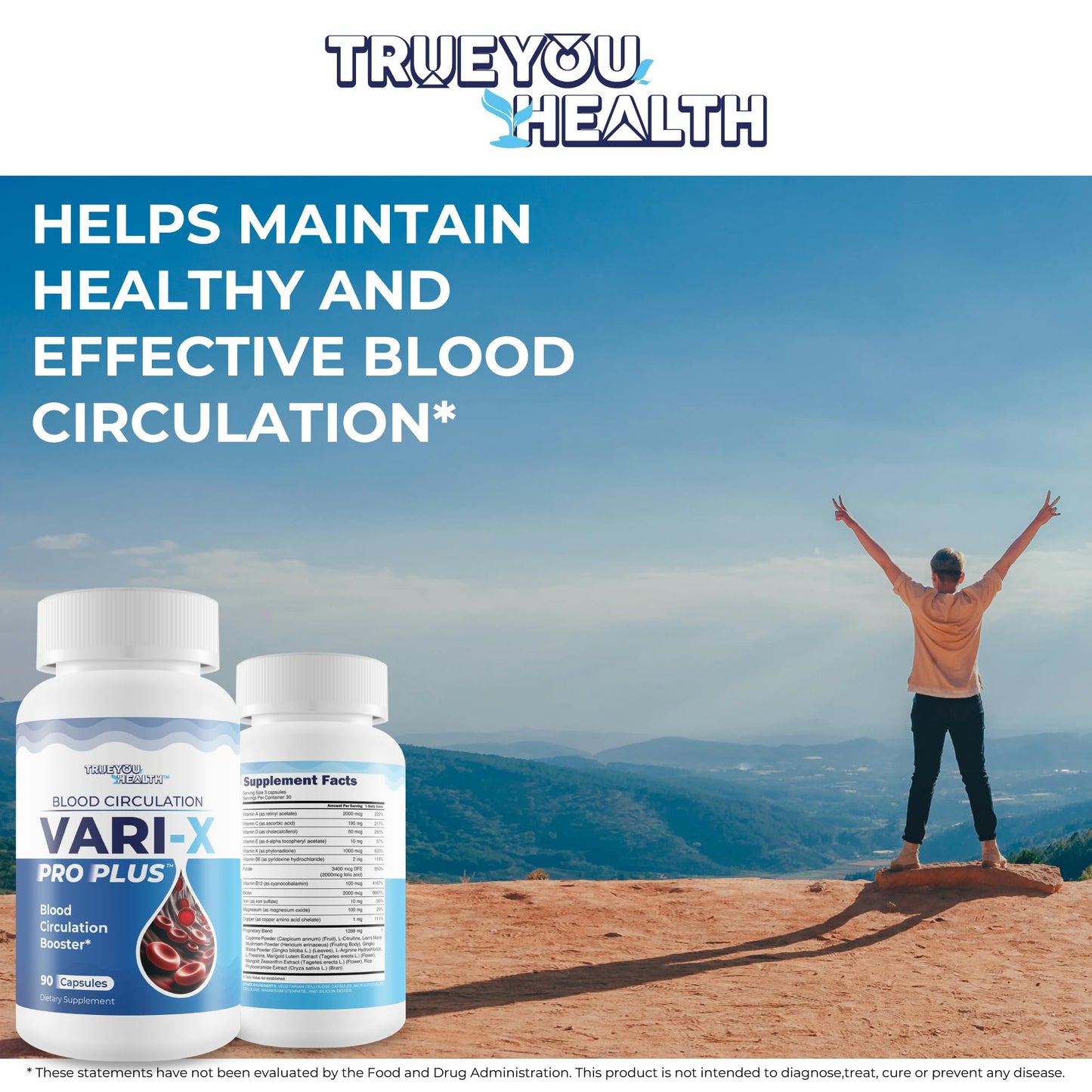 True You Health Blood Circulation Vari-X Pro Plus Capsule, 90 Count
