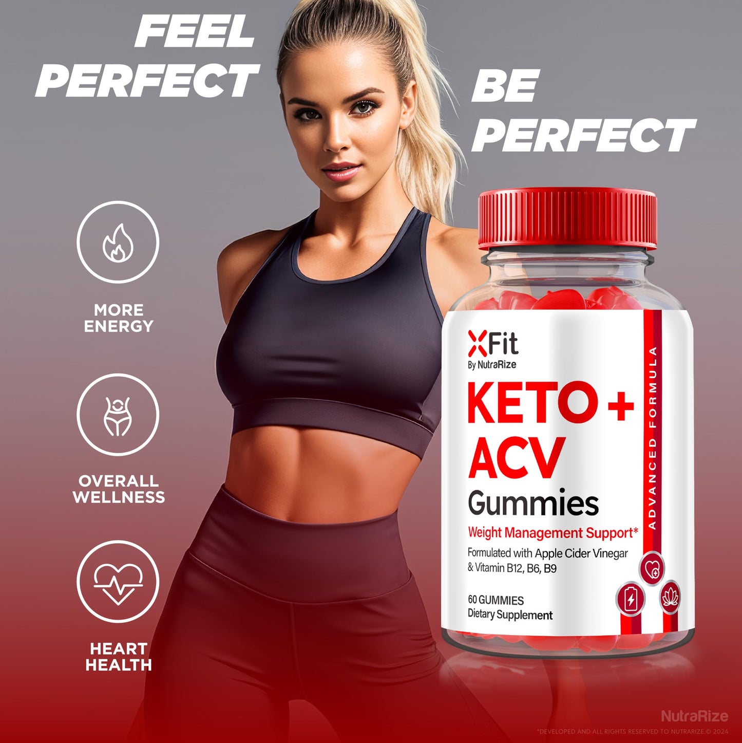 NutraRize Xfit Keto Gummies for Weight Loss 60 Gummies