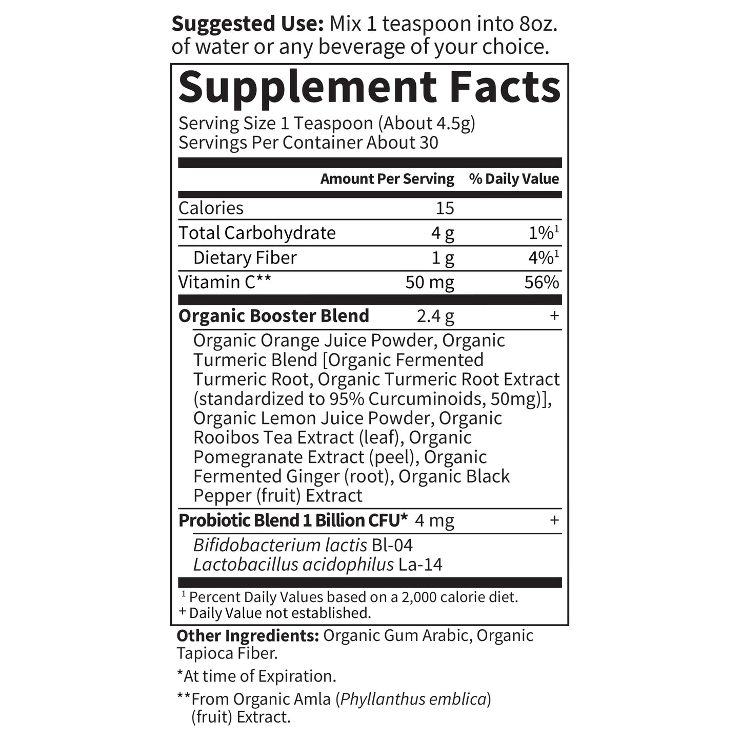 Garden of Life Organics Turmeric Booster Inflammatory Response Powder 4.76 Ounce