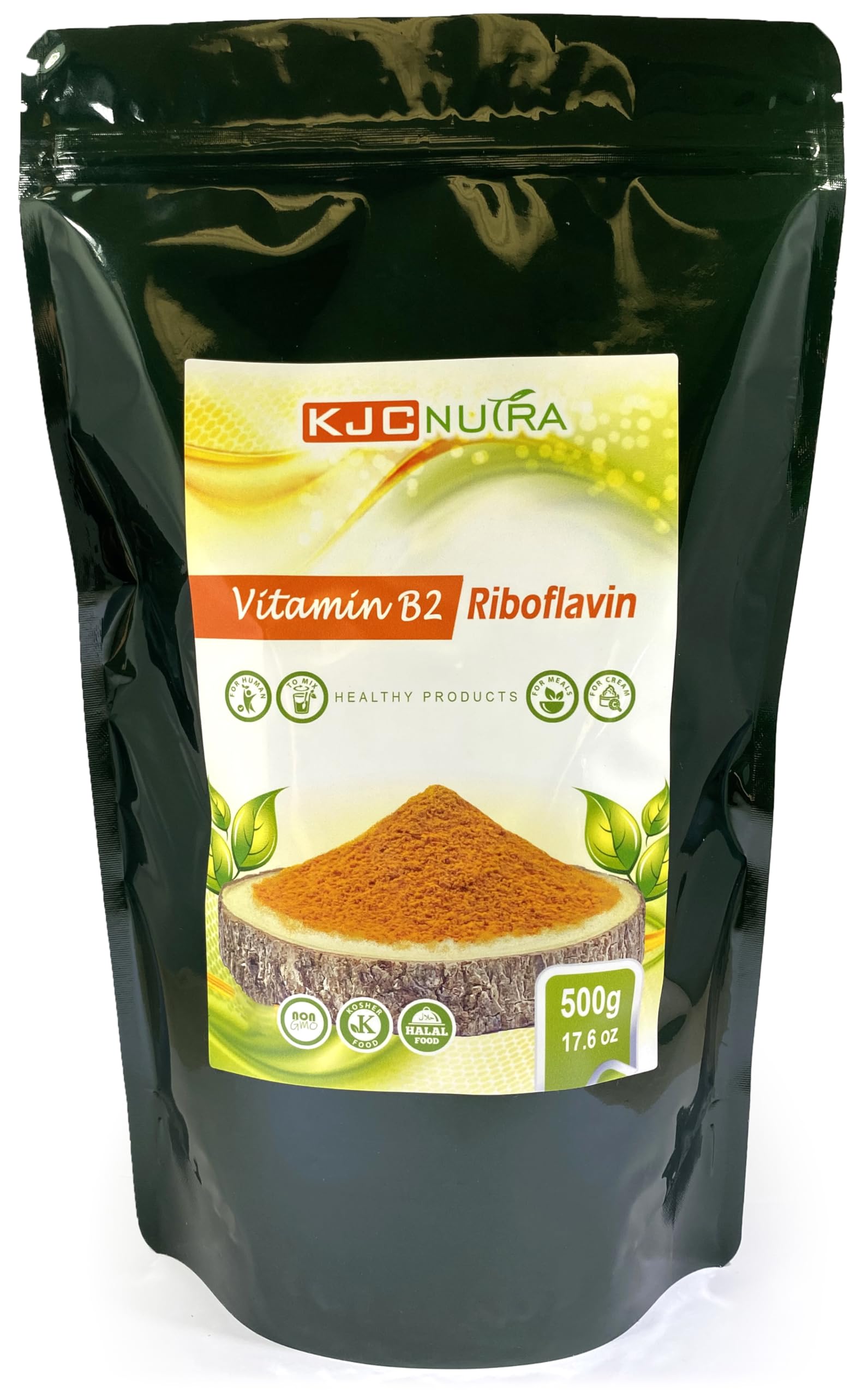 KJC Nutra Vitamin B2 Powder 500 g (17.6 oz) RIBOFLAVIN, 1 Pack
