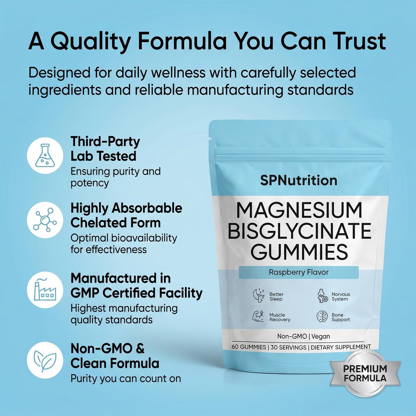 Awtse Spnutrition Magnesium Bisglycinate Gummies 60 Count