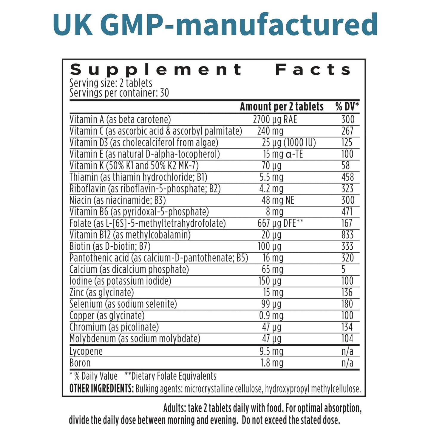Igennus Healthcare Nutrition Methylated Men's Multivitamin with 22 Actives, 60 Tablets