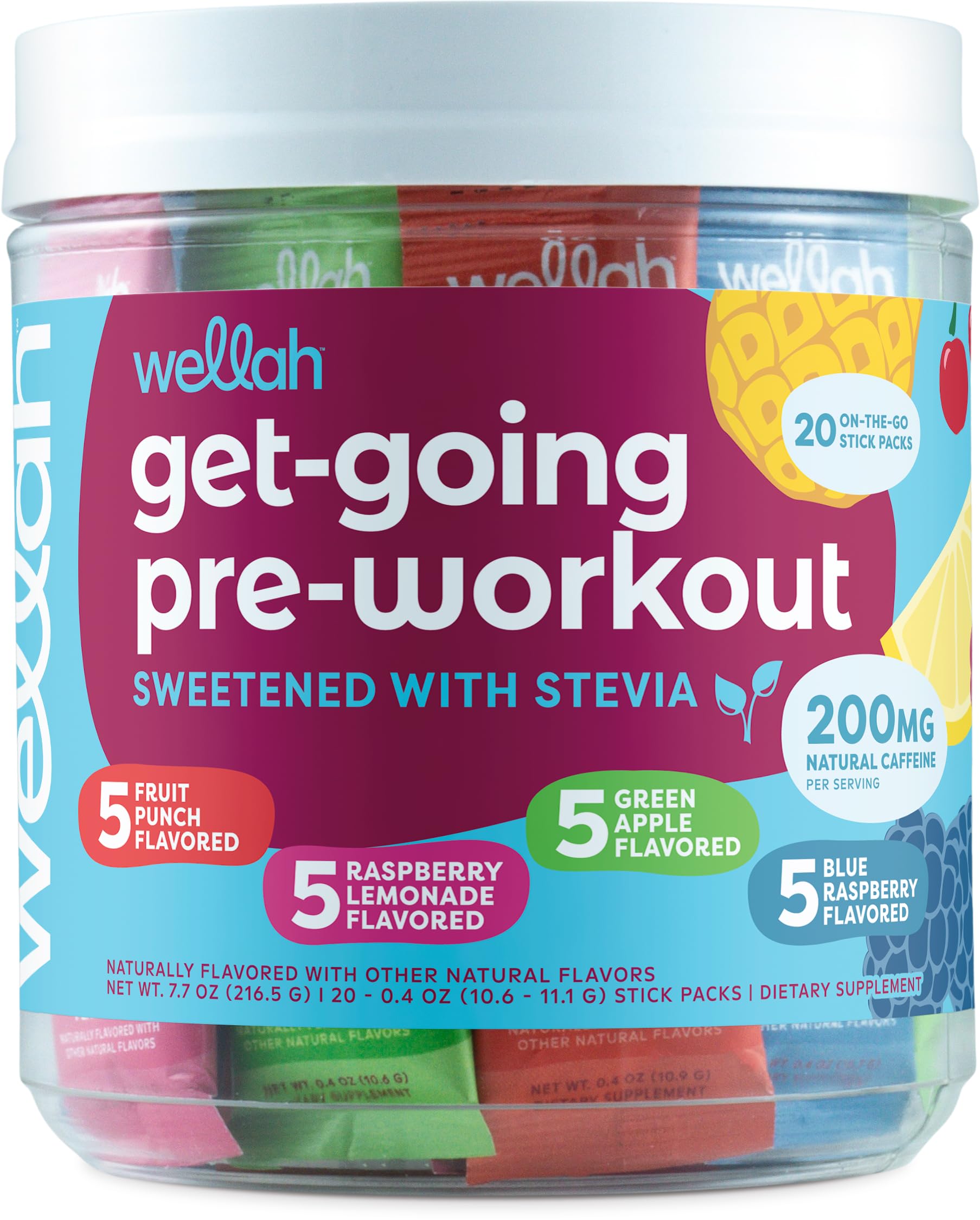 Wellah Get-Going Pre-Workout Packets Powder 7.7 oz