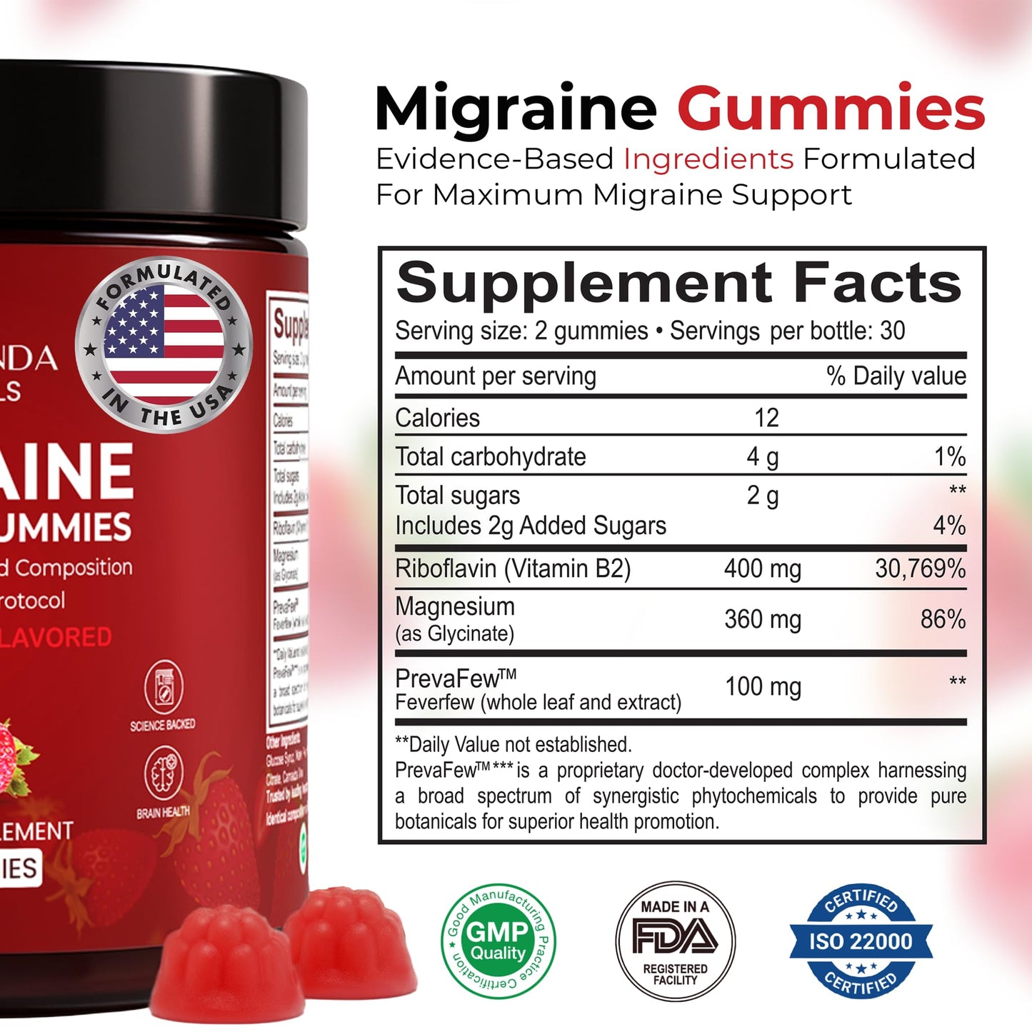 Veralinda Naturals Migraine Gummies Gummy, 60 Count