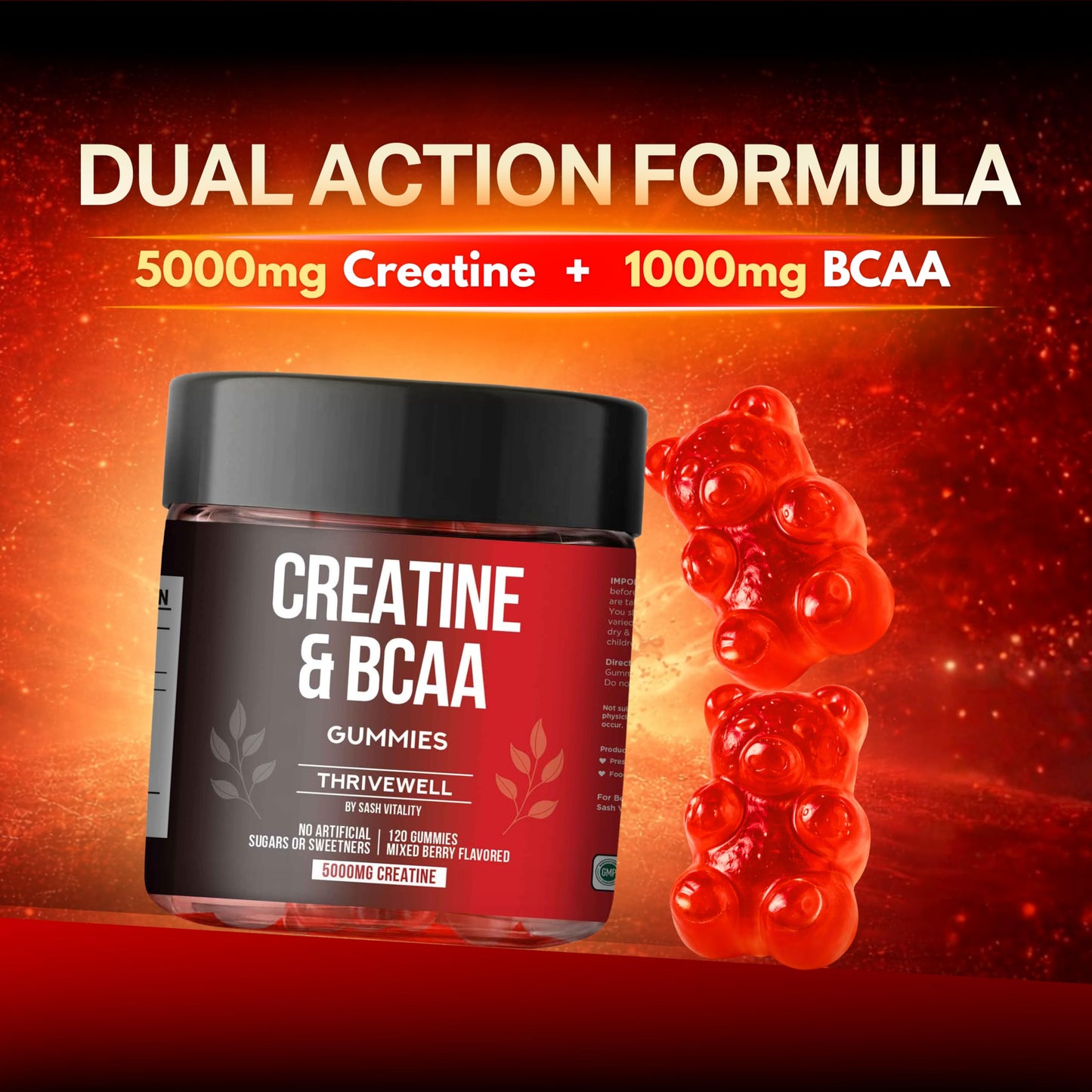 SASH Vitality Creatine Monohydrate Gummy 120