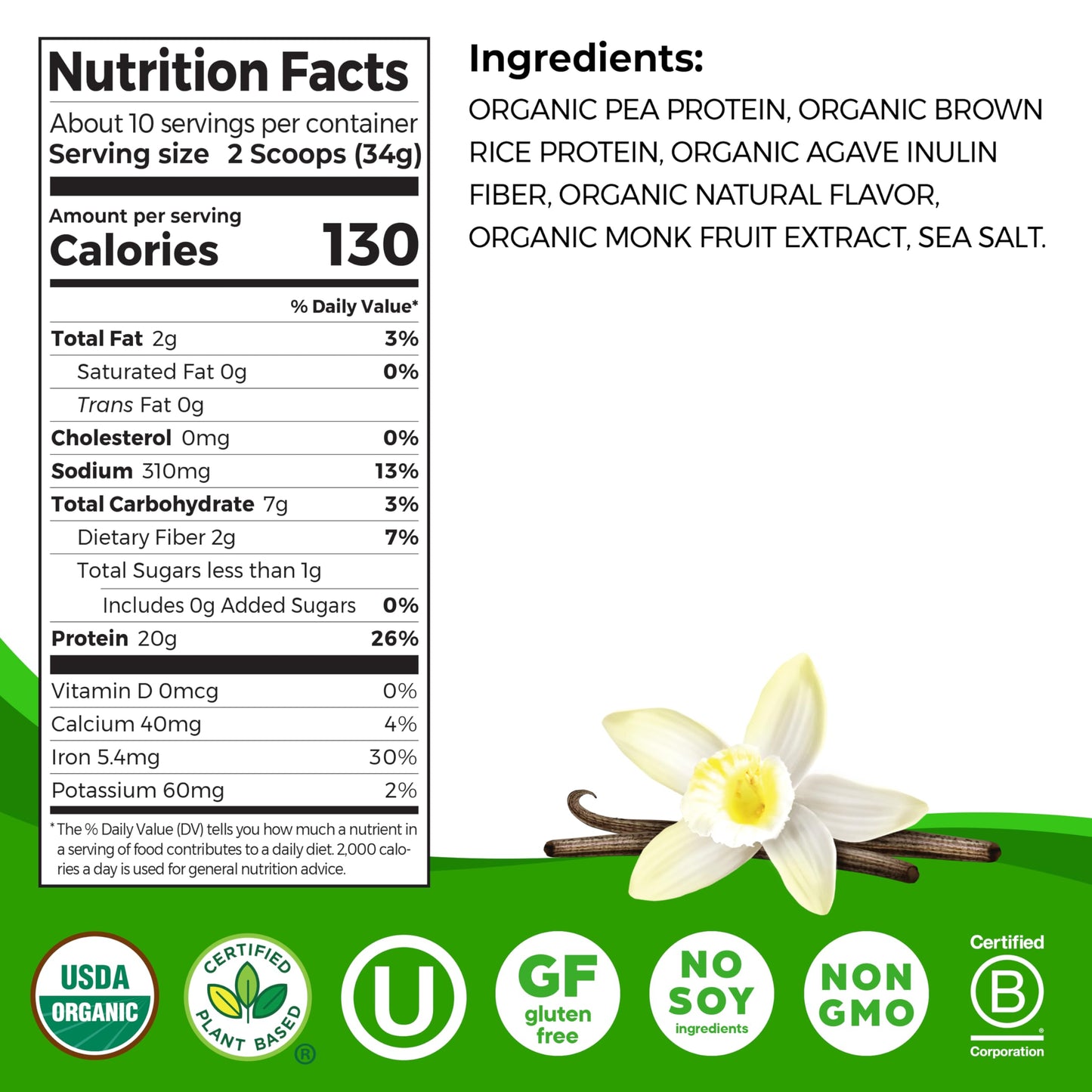 Orgain Organic Vegan Perfect Blend Protein Powder 12.34 Ounce