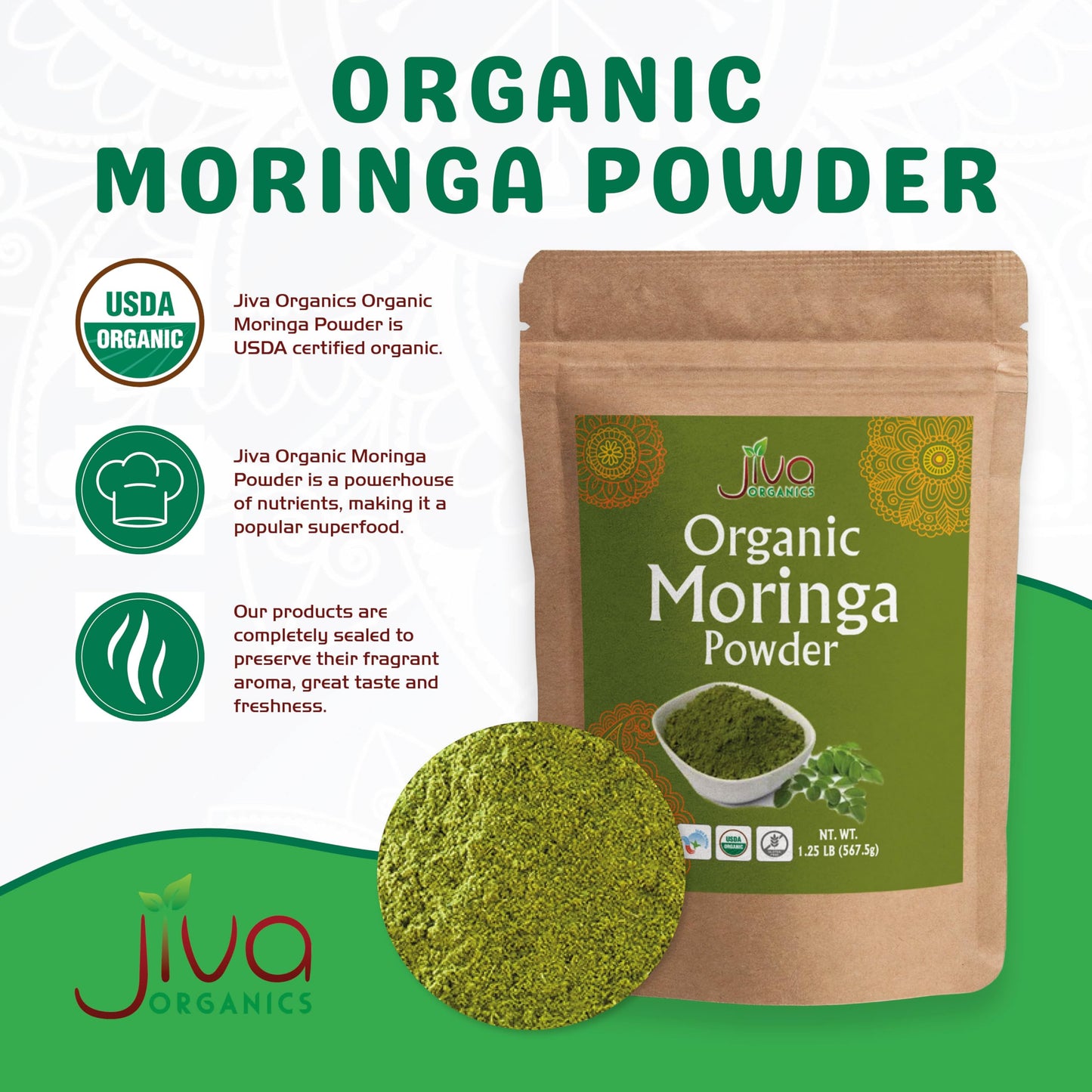Jiva Organics Moringa Powder 20 oz