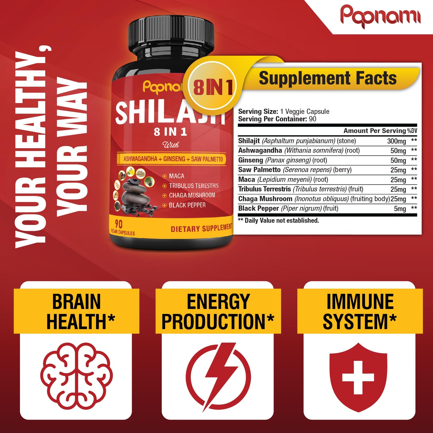Papnami Shilajit Himalayan Capsules 90 Count