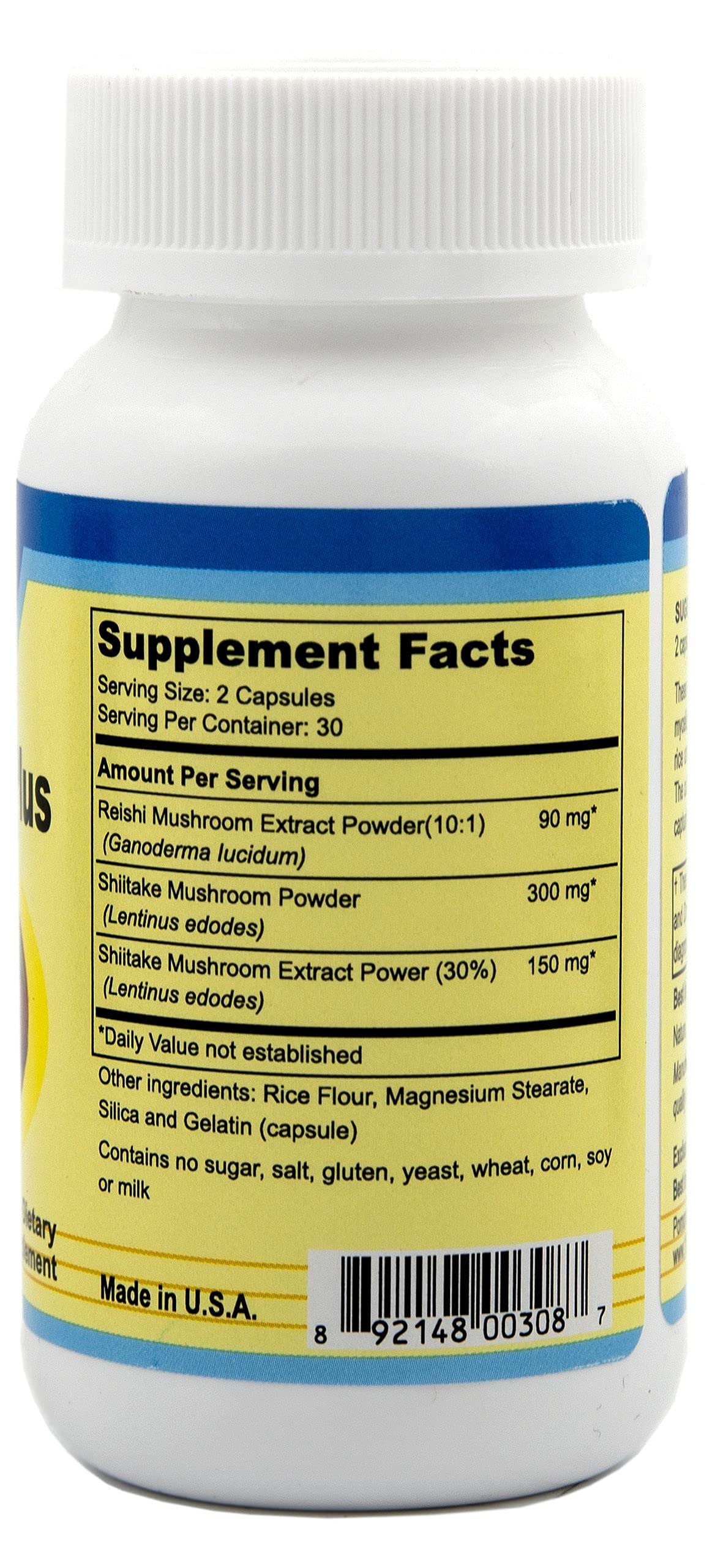 Best in Nature Rei-Shi Plus Premium Organic Rei-Shi Mushroom Extract Capsules, 1 Count