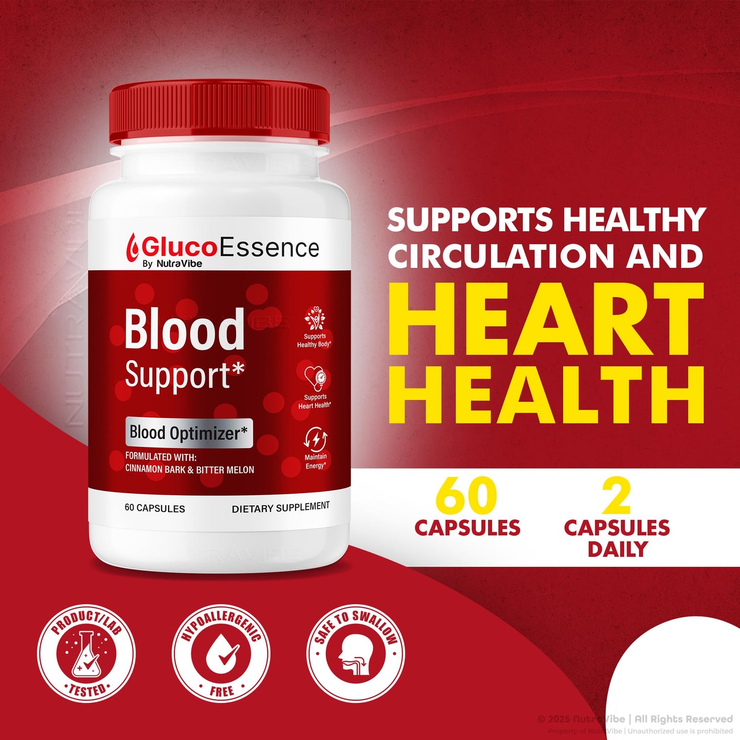 NutraVibe Gluco Essence Capsules 60 Count