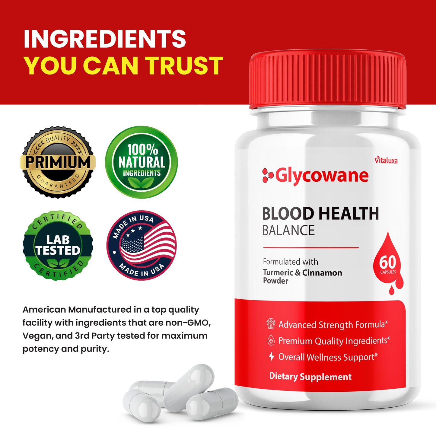 Vitaluxa Glycowan Capsules, 180 Capsules