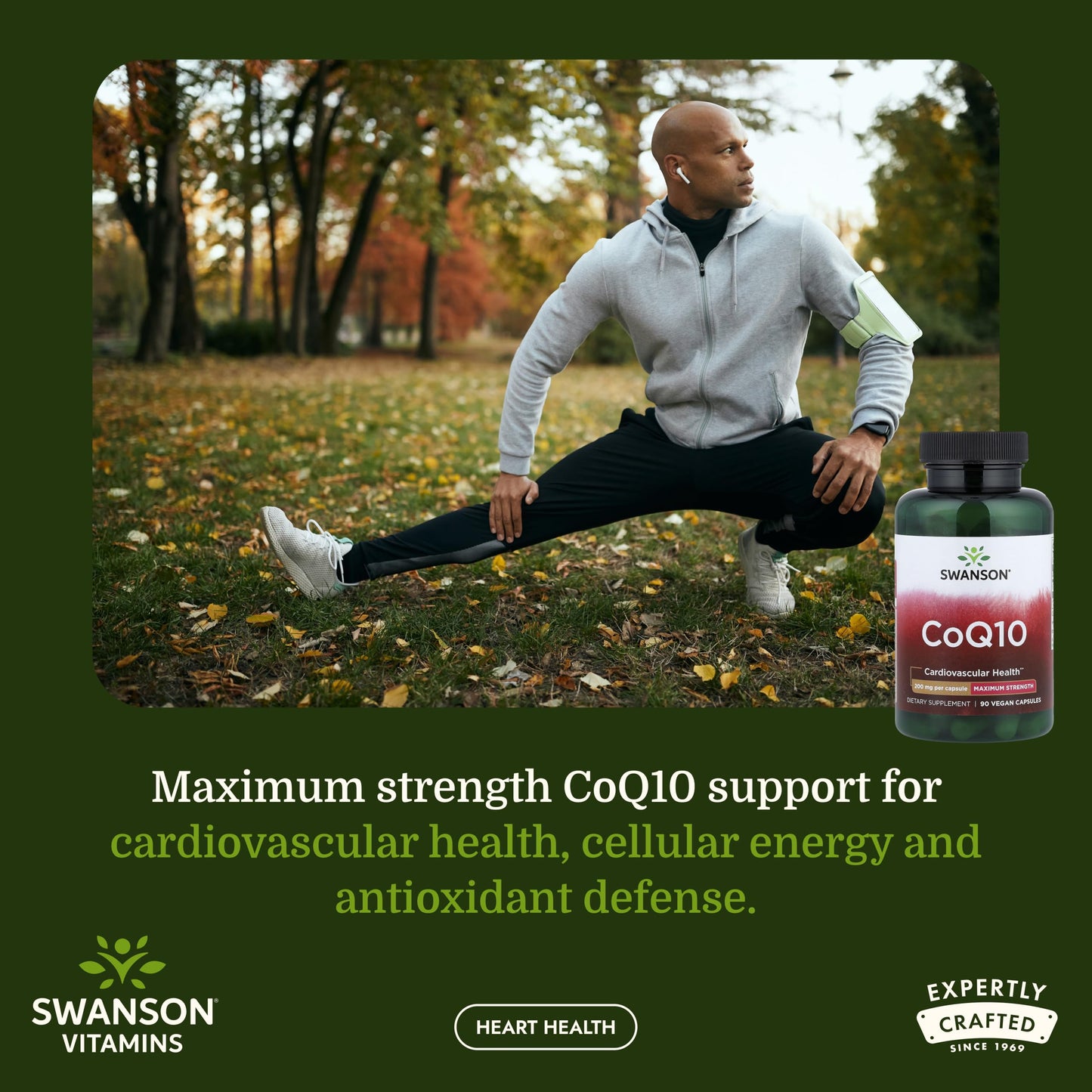 Swanson CoQ10 Cardiovascular and Cellular Energy Supplement for Heart-Health-Conscious Adults Seeking Antioxidant Support 90 Vegan Capsules
