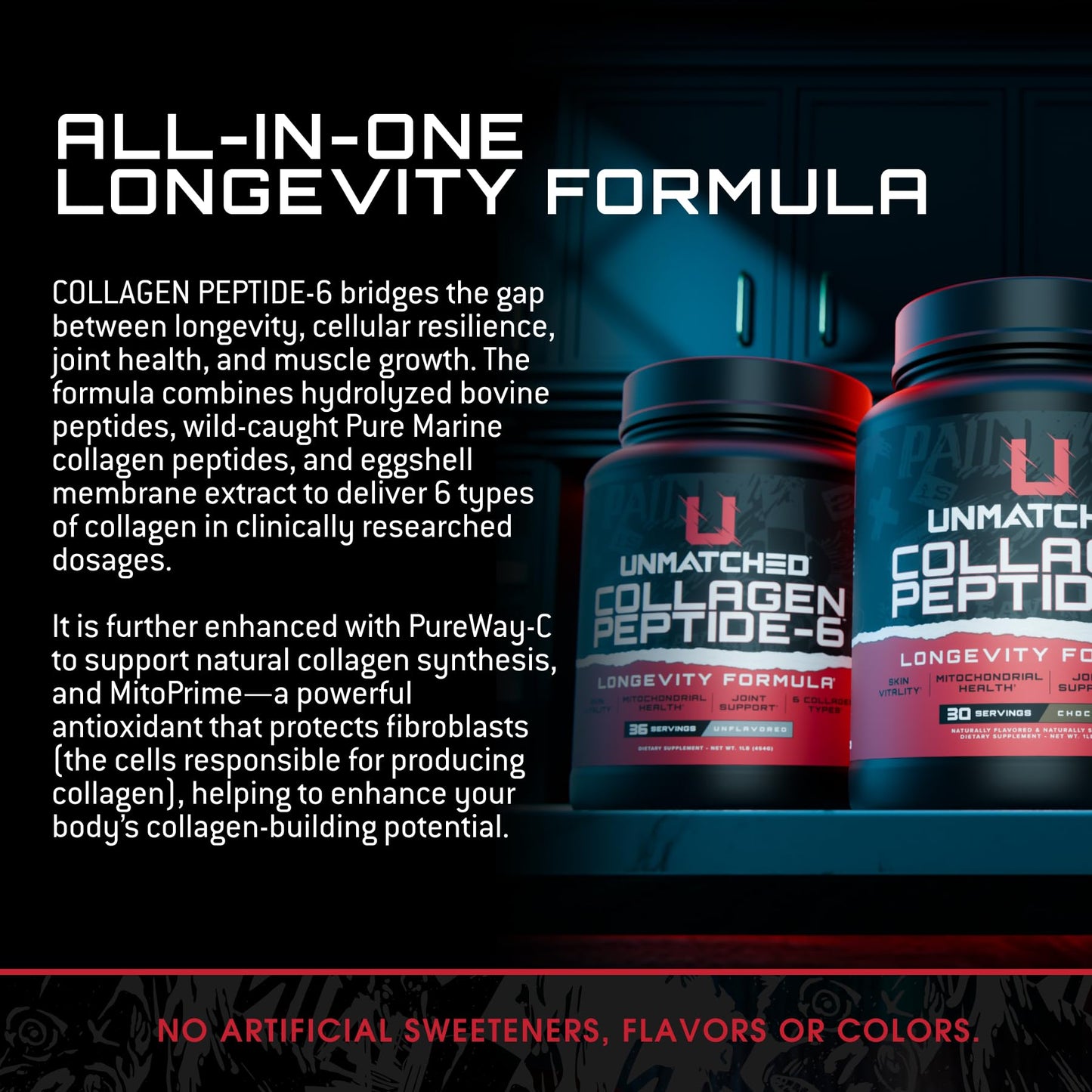 Unmatched Collagen Peptide-6 Powder, 14.39 oz, 32 Servings