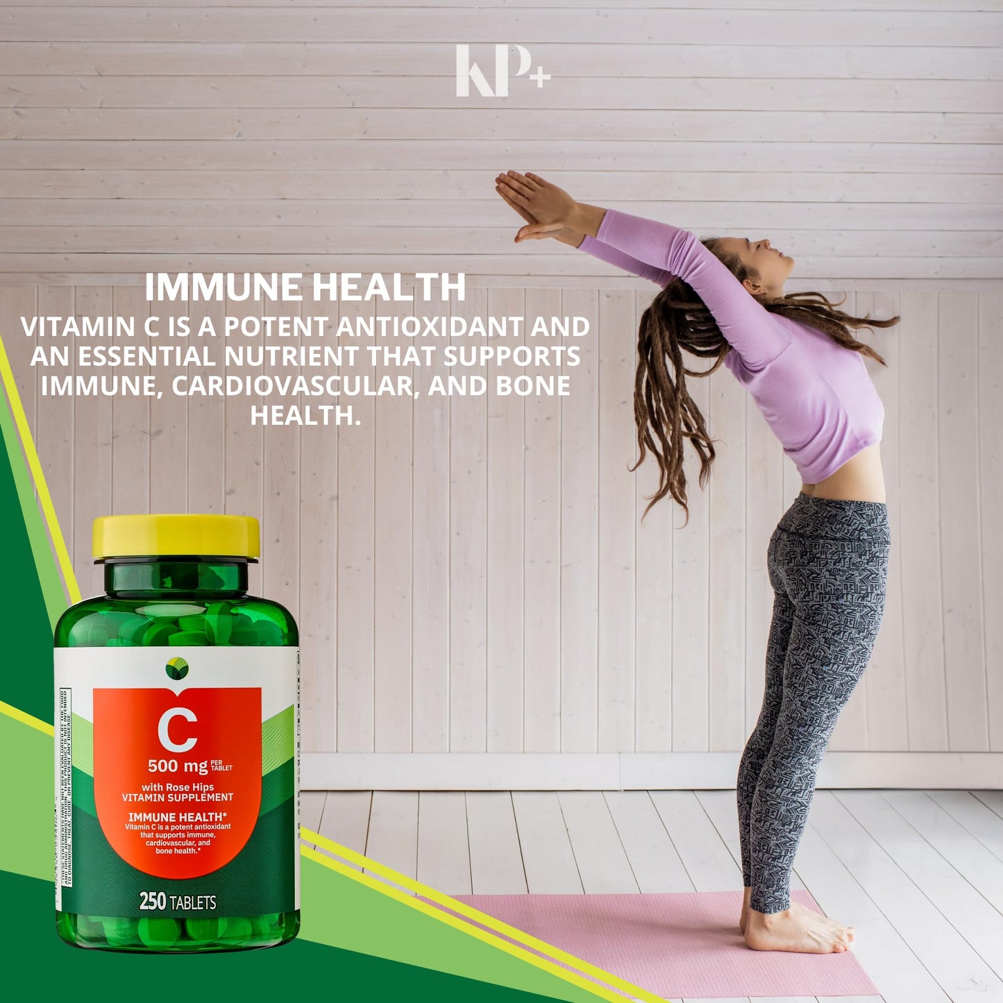 KP+ Vitamin C 500 mg with Rose Hips Tablet, 250 Tablets