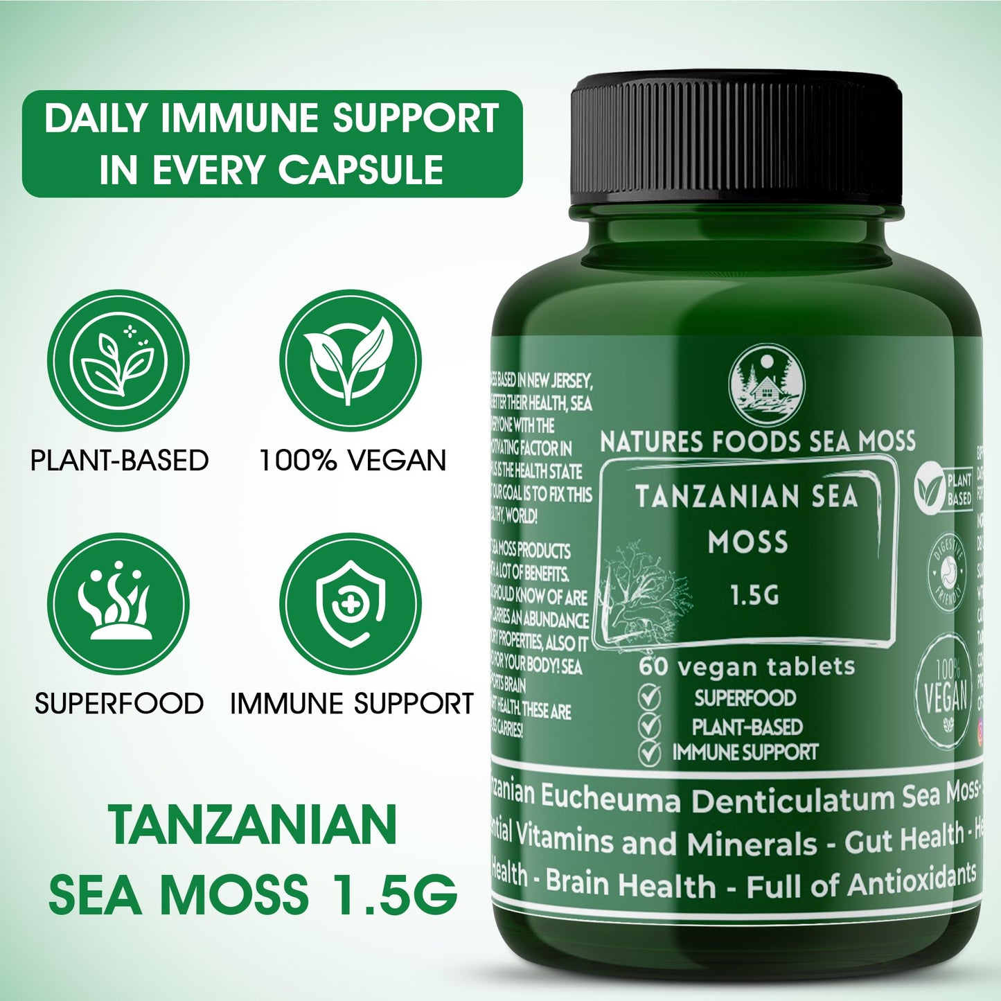 Natures Foods Sea Moss Capsules 60 Capsules