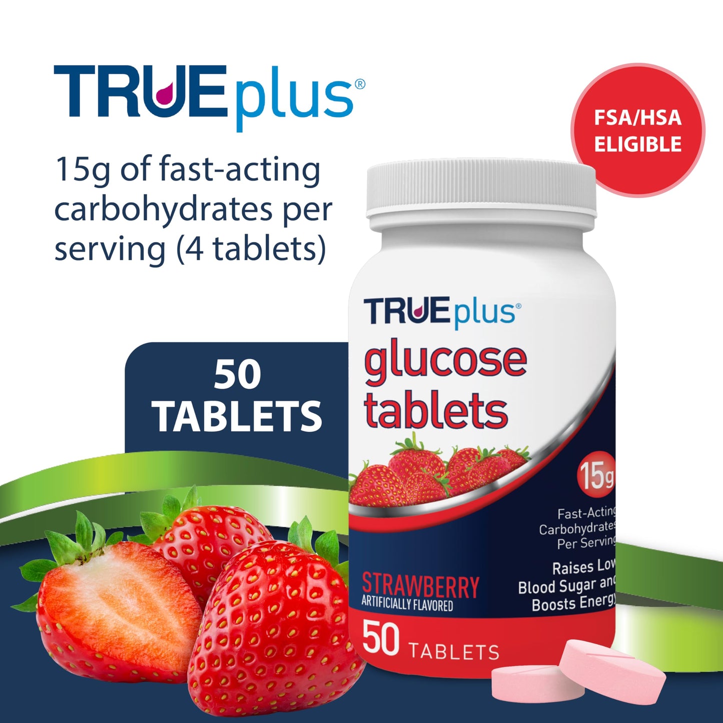 TRUEplus Glucose Tablets 100 Count