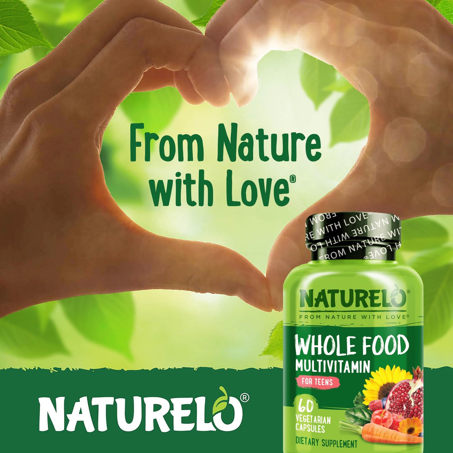 NATURELO Multivitamins for Teenage Girls/Boys, 60 Capsules
