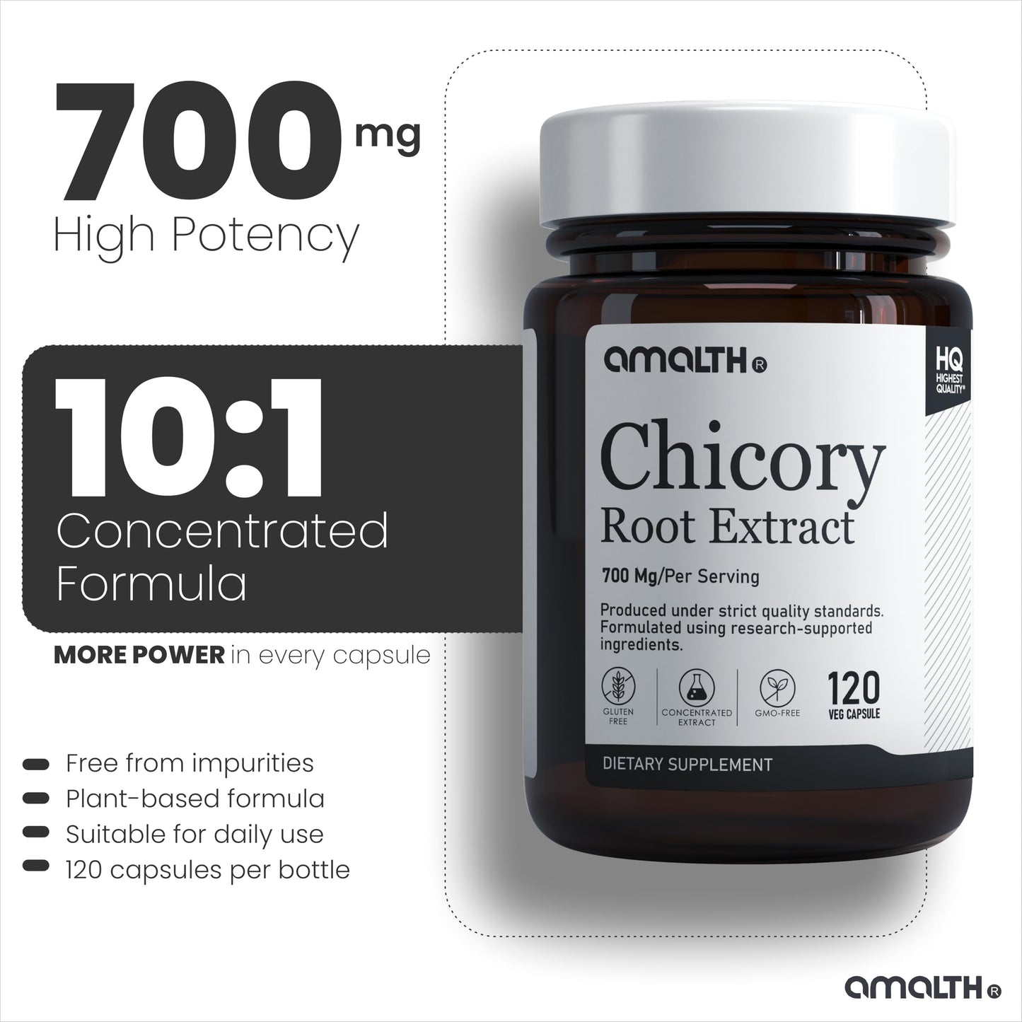 AMALTH Chicory Root Extract Capsules 700 mg 1 Count