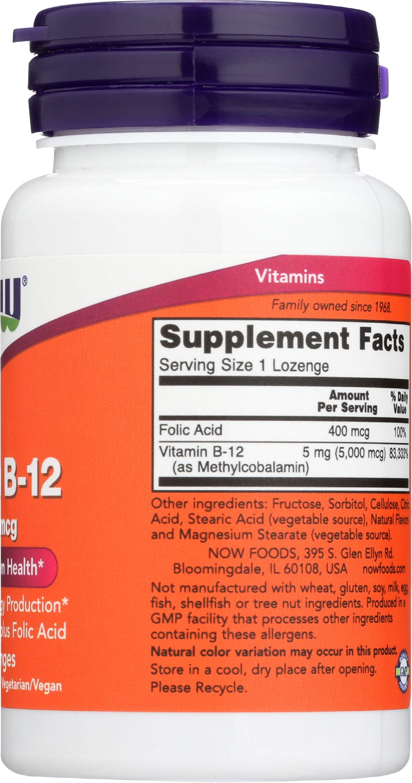 NOW Foods B12 Brain Lozenges Vitamin, 60 Lozenges