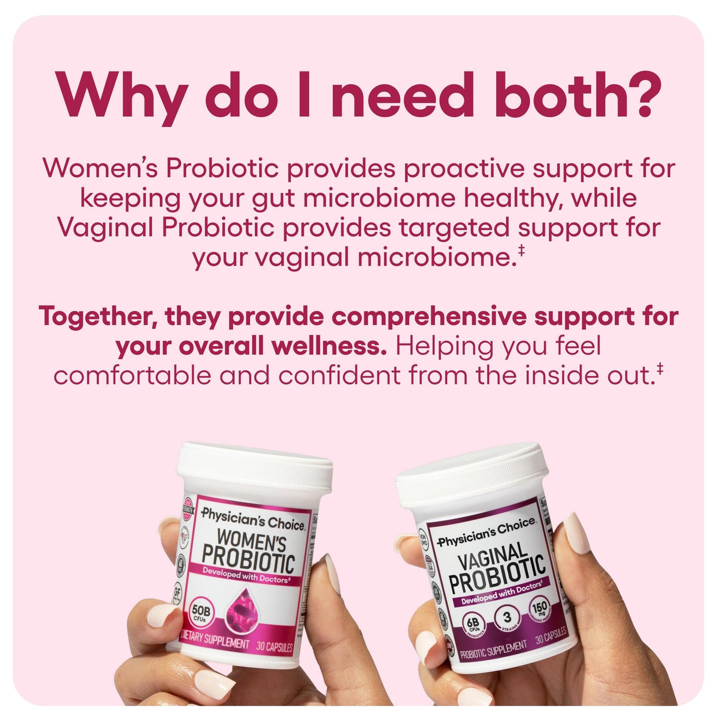 Physician's CHOICE Feminine Power Duo Bundle Vaginal Probiotic + Women's Probiotic Capsules, 60 Count