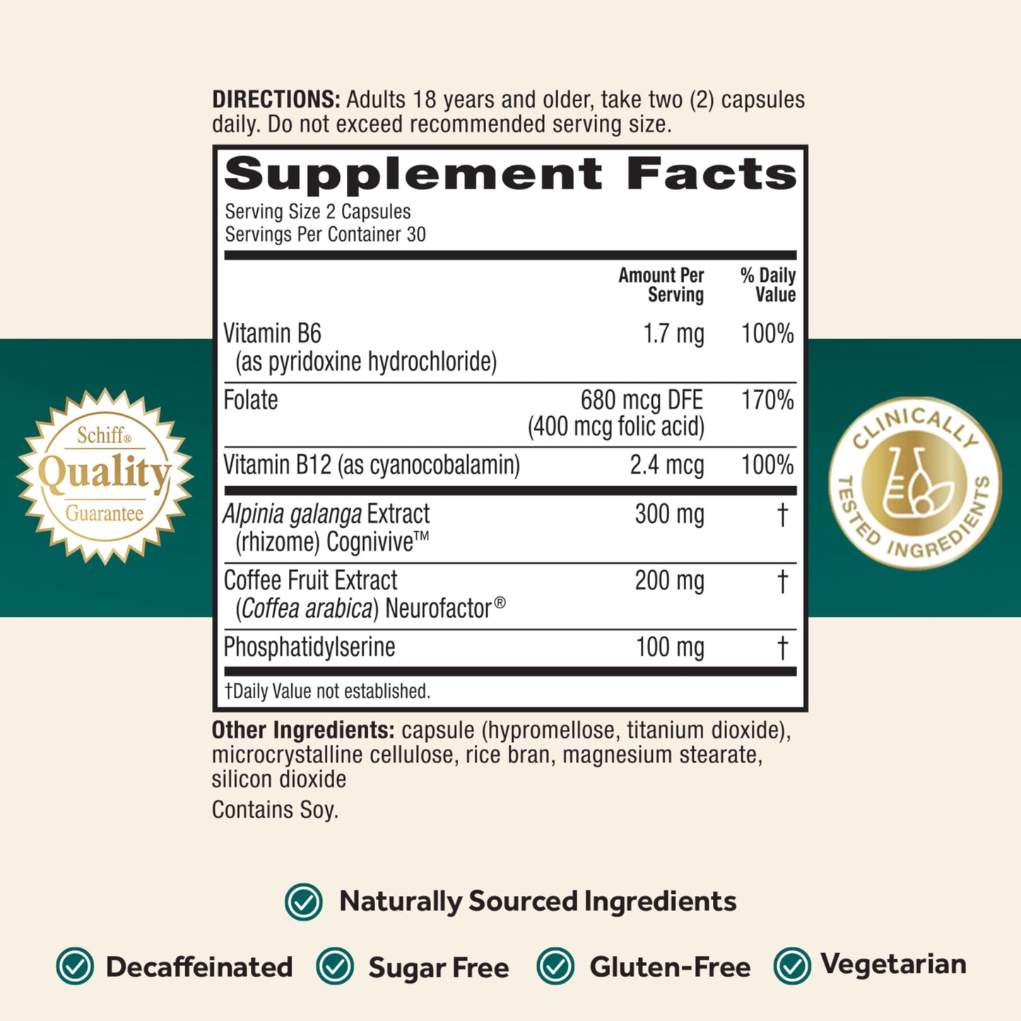 NEURIVA Ultra Brain Supplements for Memory and Focus, Phosphatidylserine, Cognivive, Neurofactor, Folic Acid, Vitamin B12 & Vitamin B6, 60 Capsules