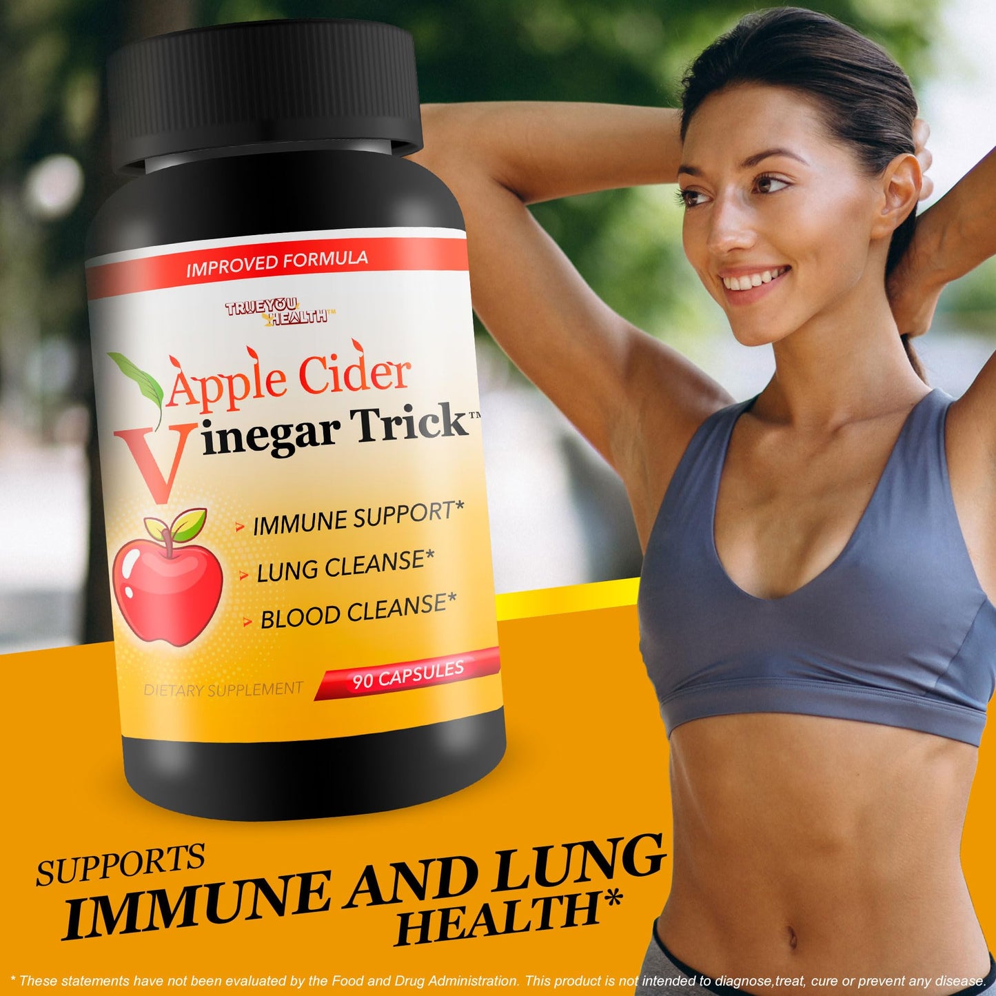 True You Health Apple Cider Vinegar Trick Capsules 90 Count