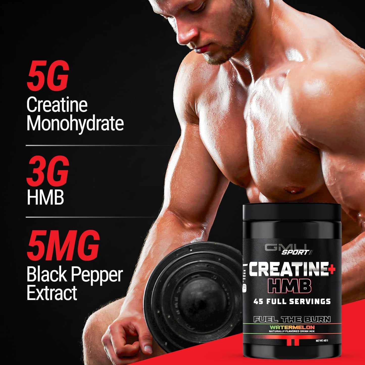 GMU SPORT Creatine HMB Powder 16.9