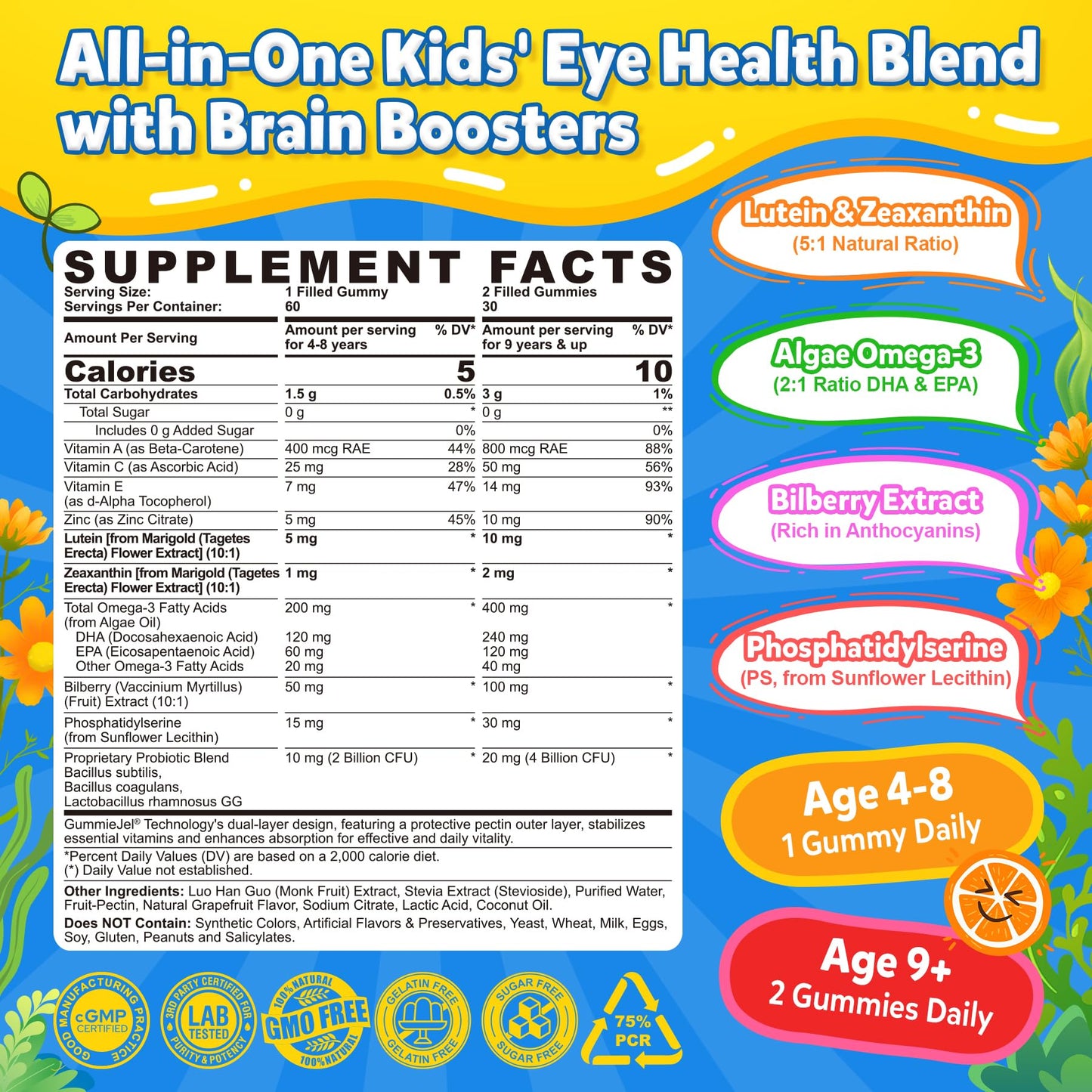 Nextdia Lutein Gummies for Kids, 60 Gummies