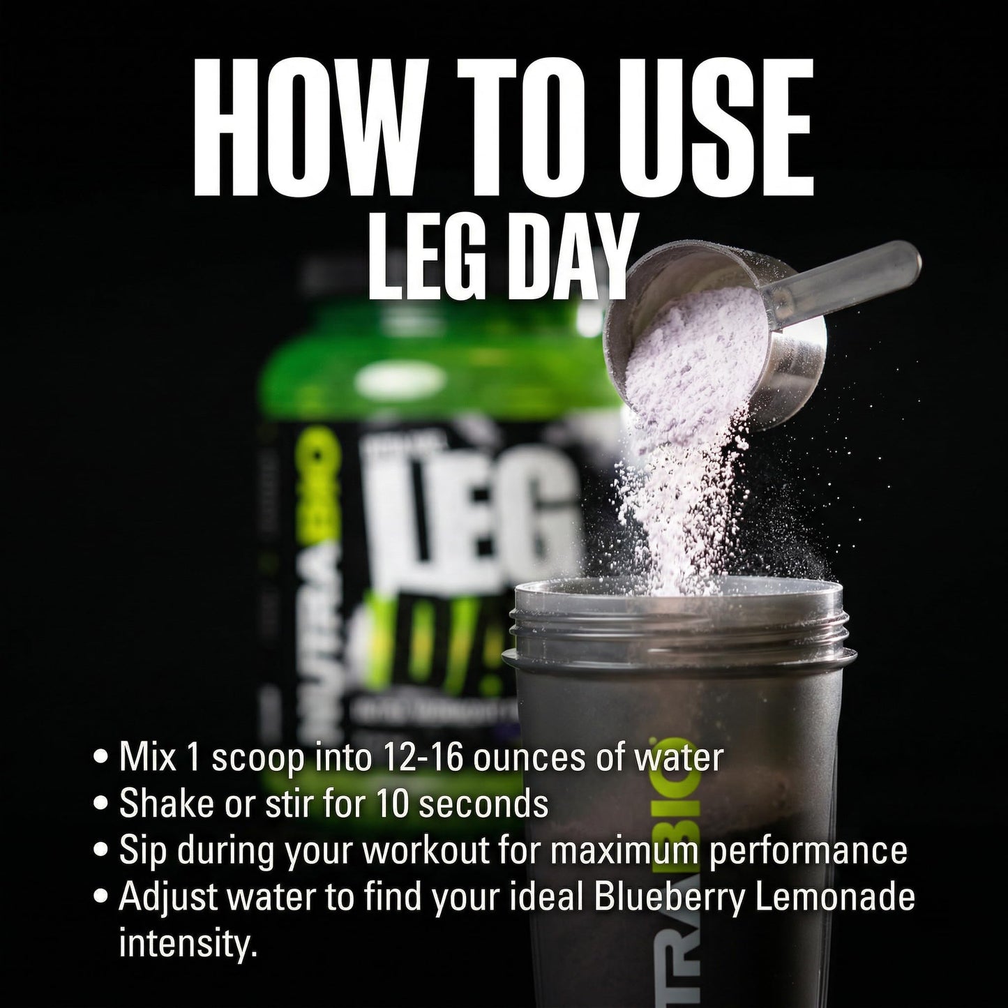 NutraBio Leg Day Intra Workout Powder, 20 Servings