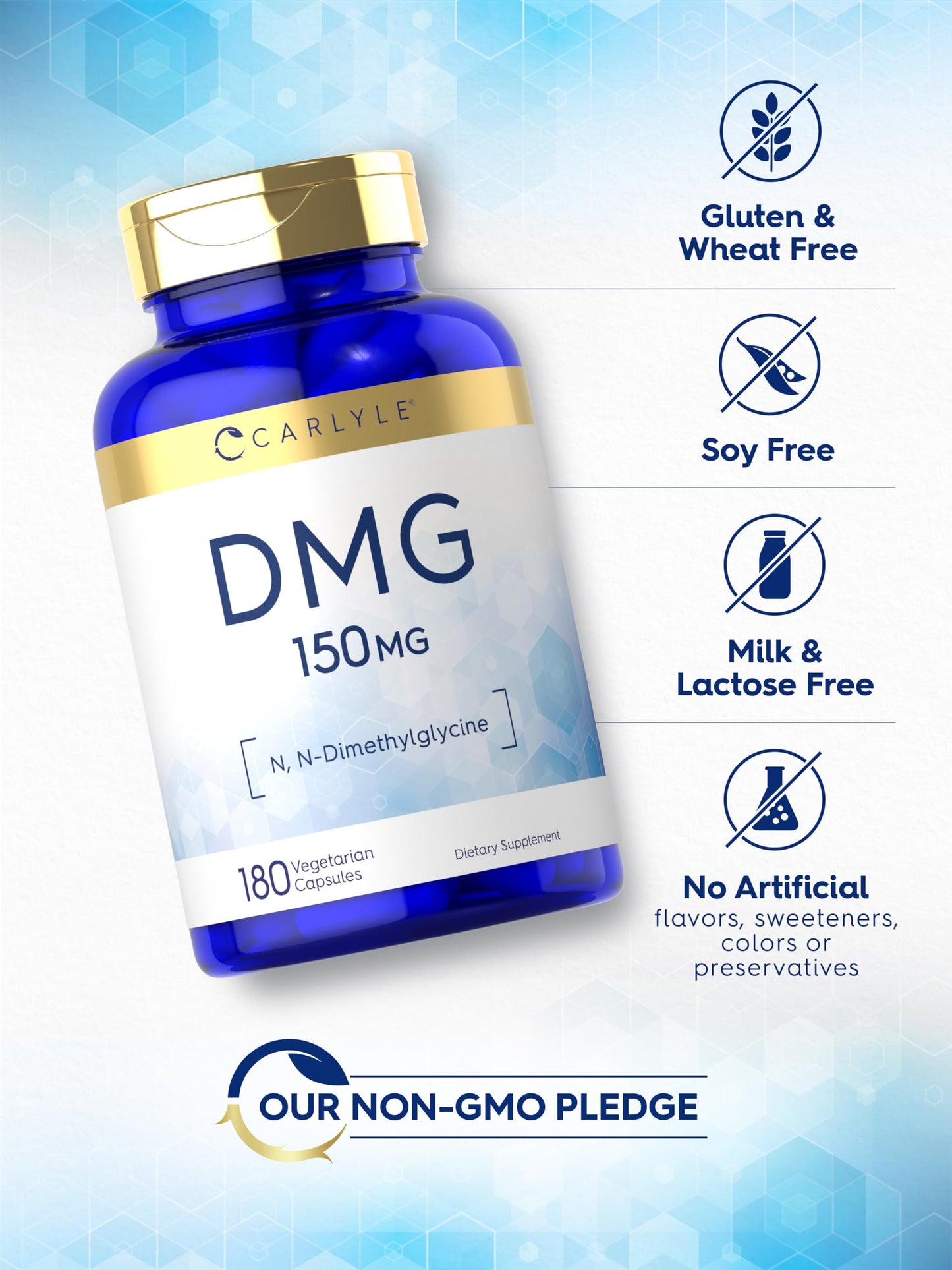 Carlyle DMG N-Dimethylglycine 150 mg Capsule, 180 Count