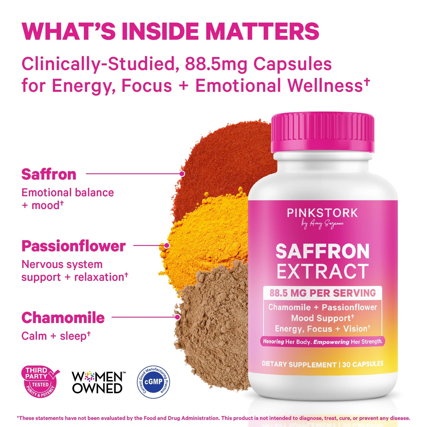 Pink Stork Saffron Extract for Mood Balance 30 Capsules