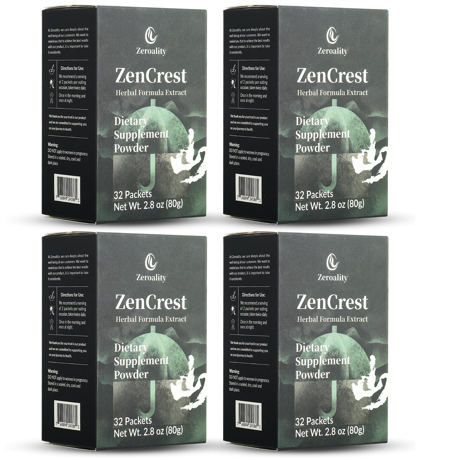 Zeroality ZenCrest Natural Herb Prostate Supplement Powder 128 Packets