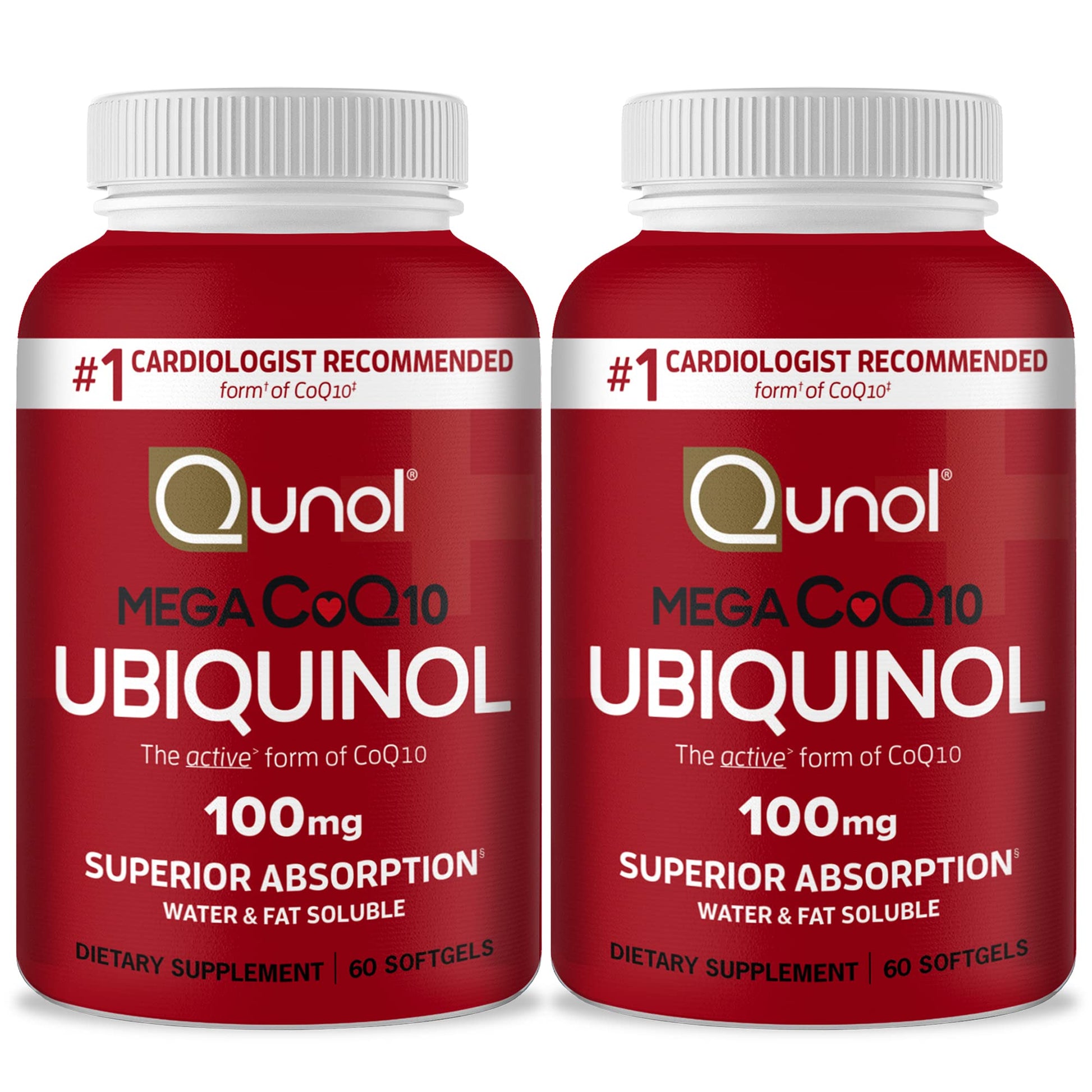 Qunol Mega Ubiquinol CoQ10 100mg Softgels, 120 Count