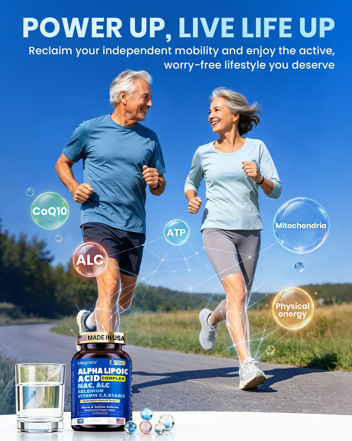MEGNETA Liposomal R-Alpha Lipoic Acid 1200mg with Benfotiamine & Active B Complex Softgels 100