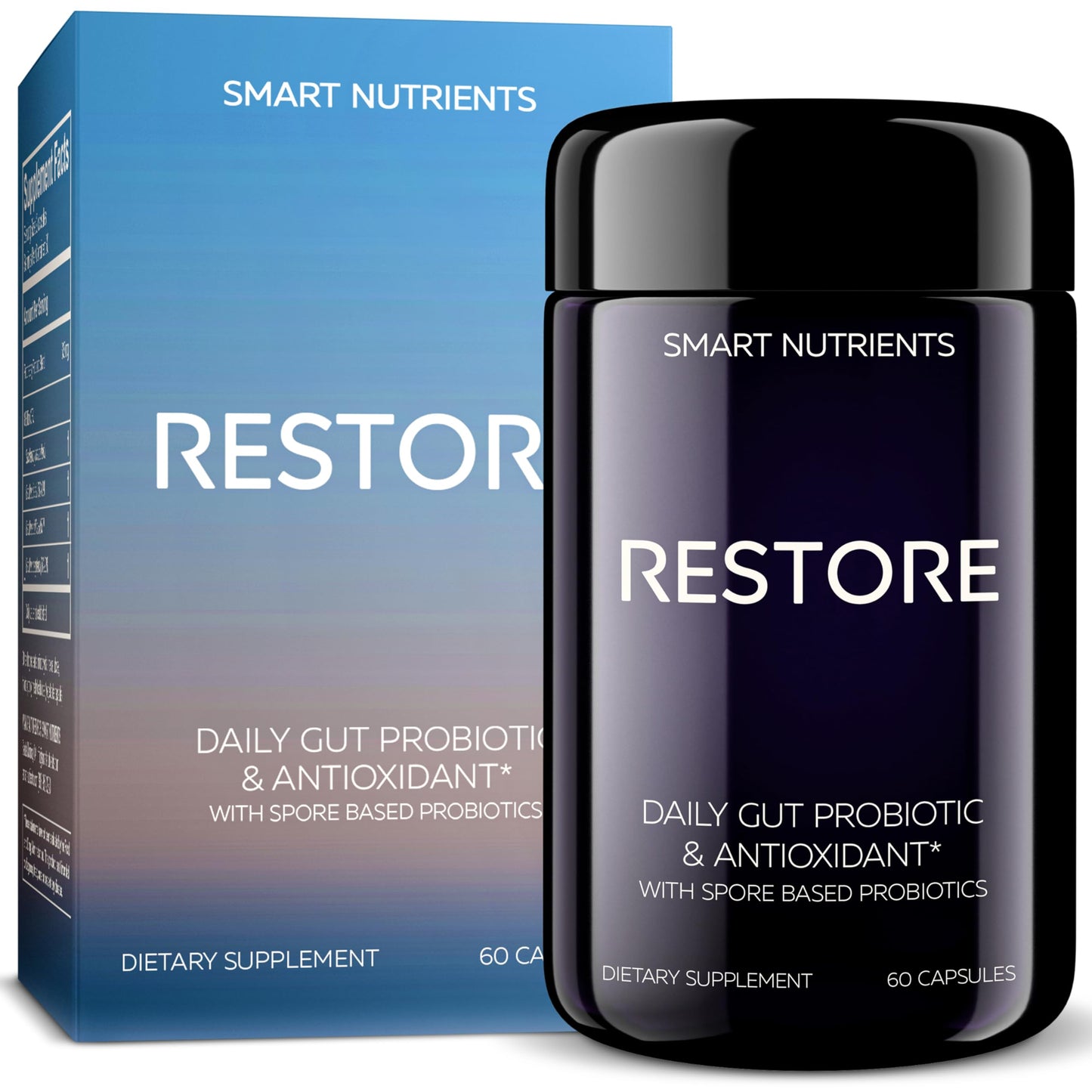 Smart Nutrients RESTORE Digestive Probiotics & Antioxidant Daily Supplement Capsules 60 Capsules