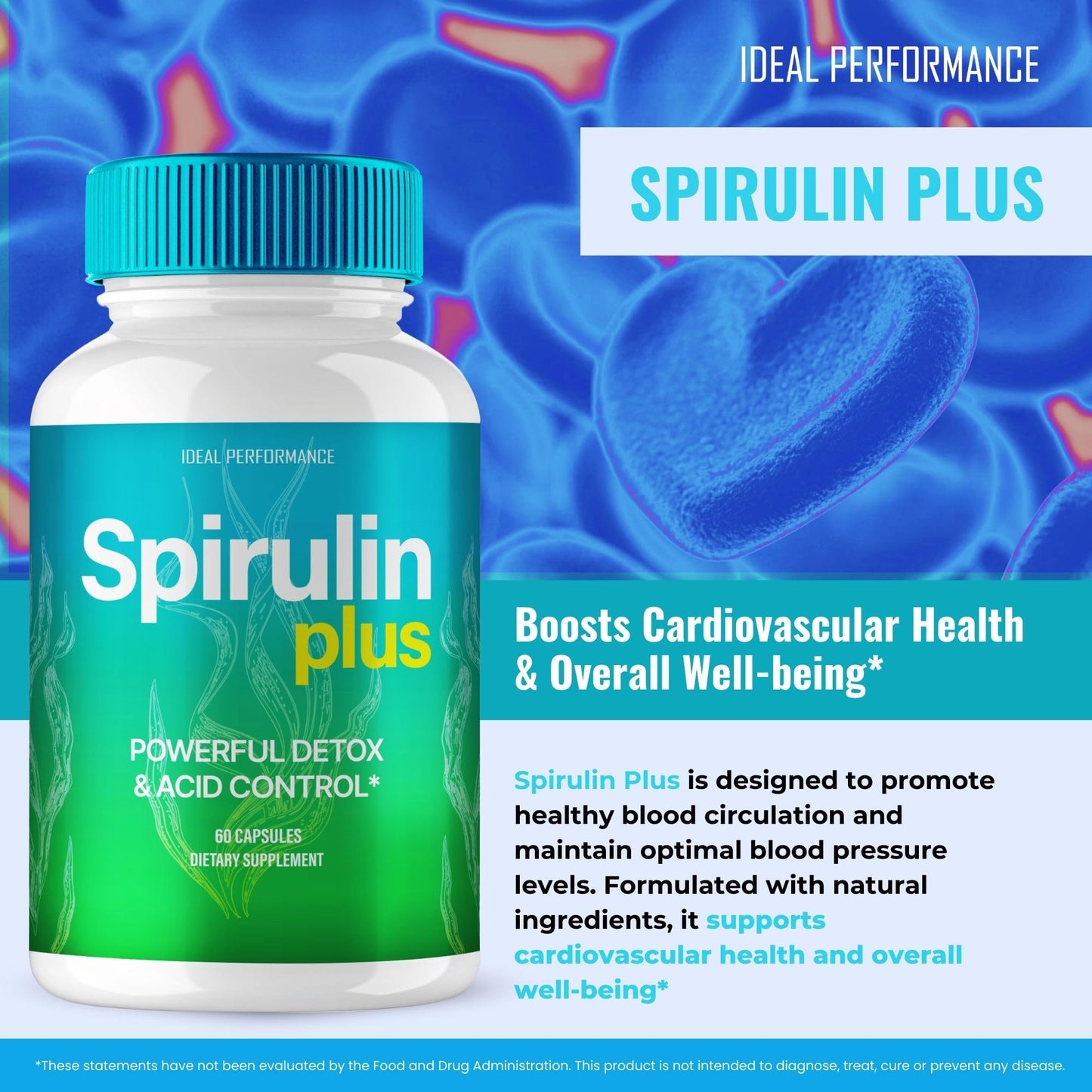 IDEAL PERFORMANCE Spirulin Plus Capsules, 120 Count