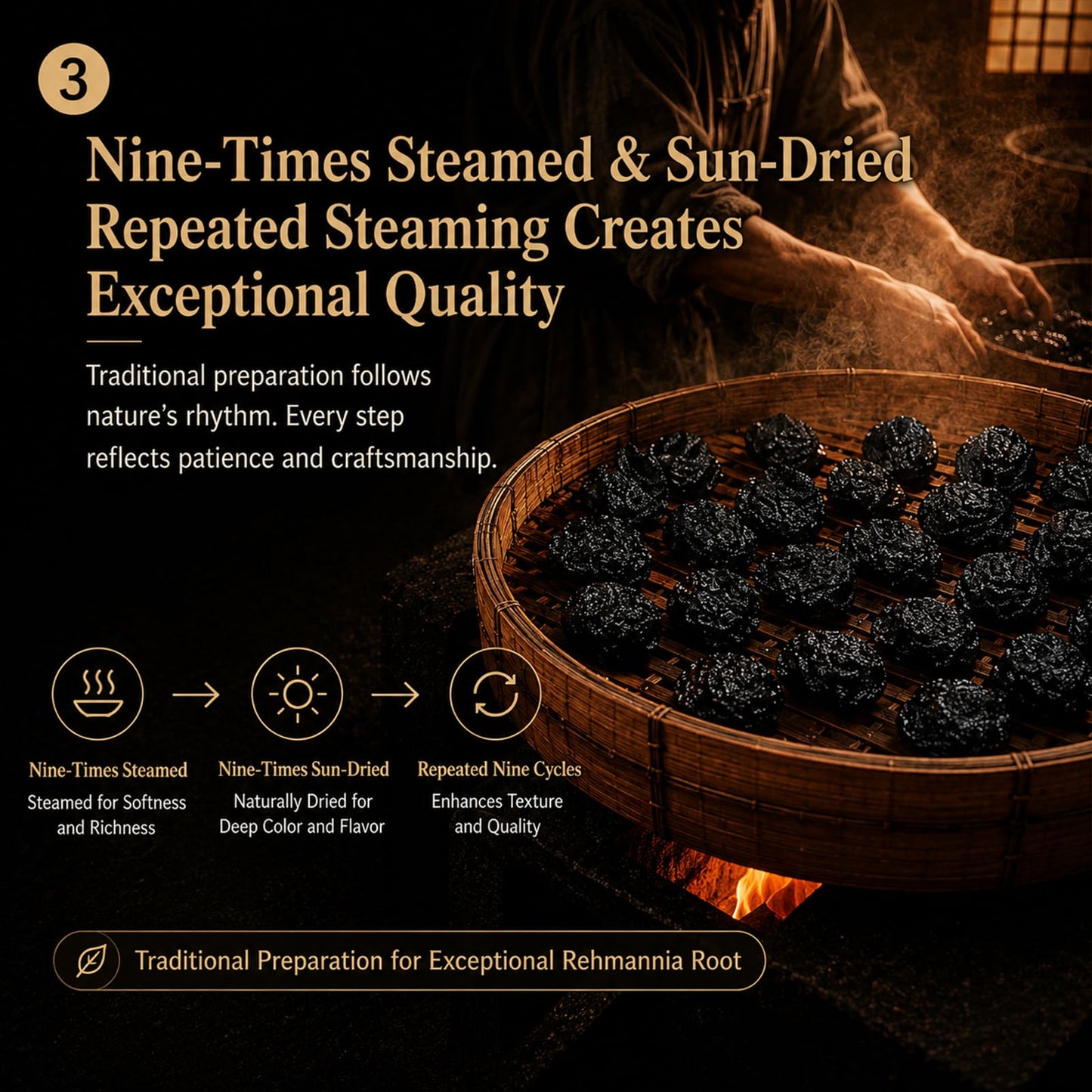 Aevezom Rehmannia Root Nine-Times Steamed & Sun-Dried, Pure Natural Formula, Tablet, 1